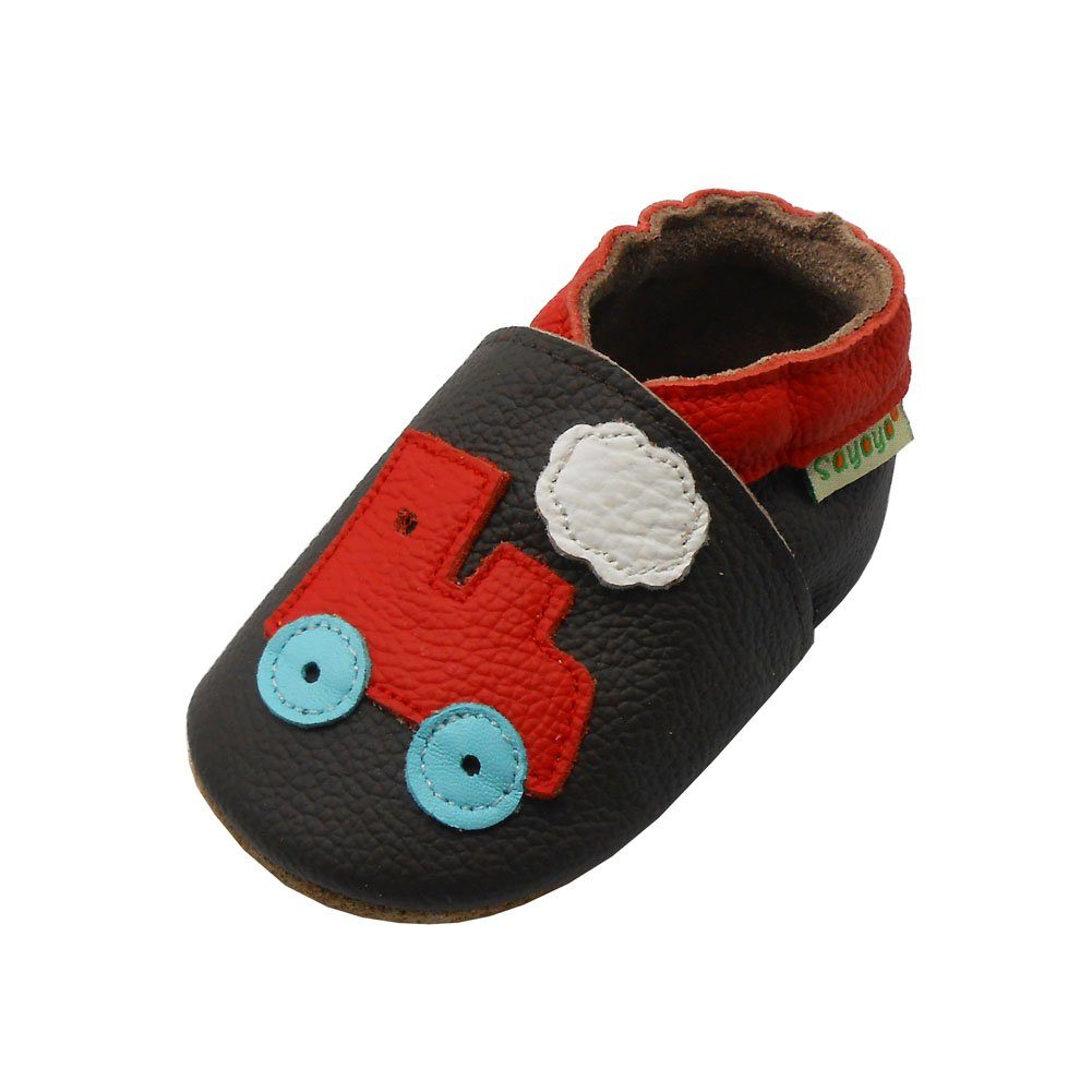 Yalion Weiche Leder Lauflernschuhe Hausschuhe 100% Leder Krabbelschuh