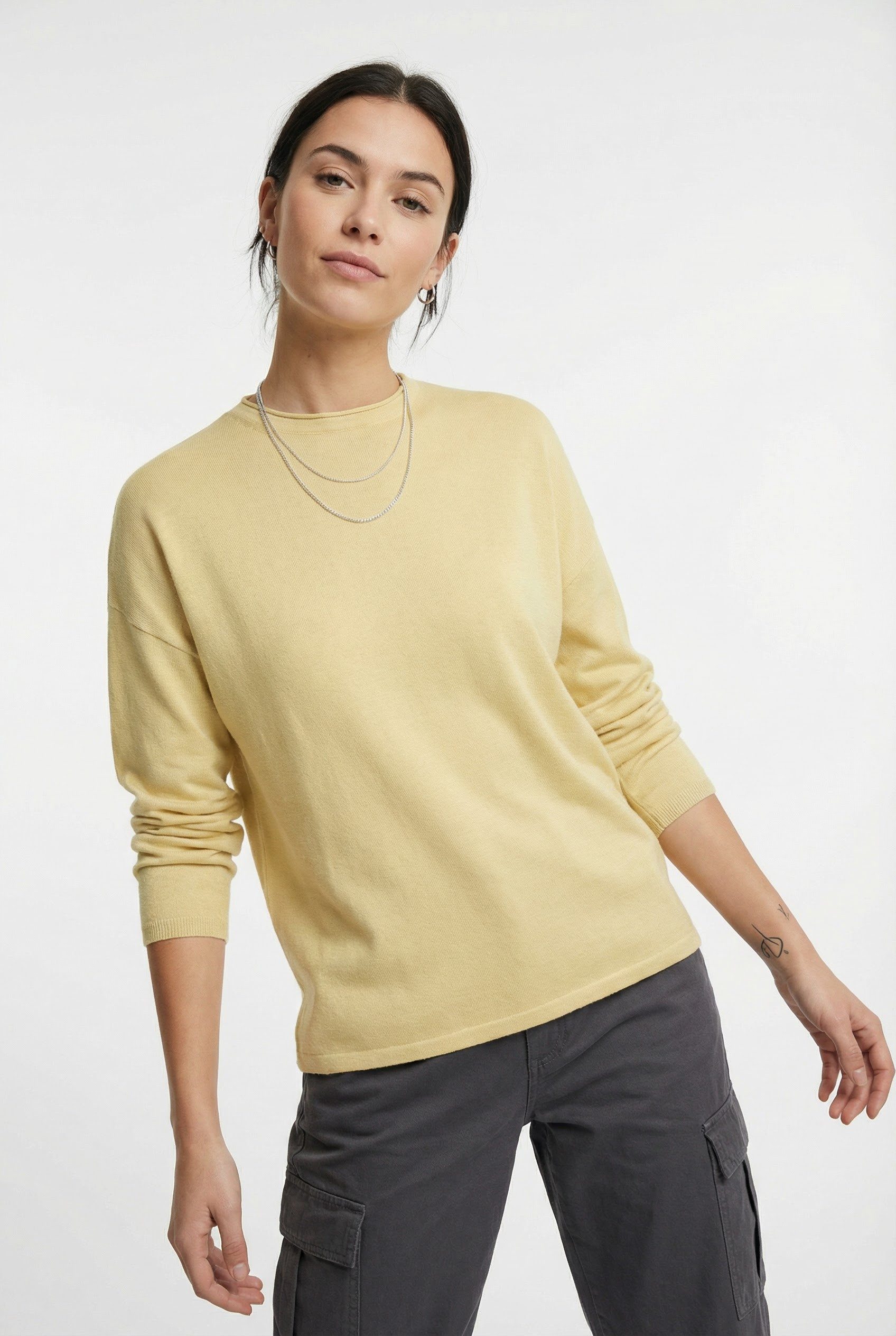 ONLY Strickpullover ONLLOYAL AMALIO LIFE LS O-NECK KNT NOOS Materialmix günstig online kaufen
