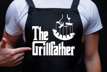 Youth Designz Grillschürze The Grillfather Schürze Grillschürze für Männer, mit lustigem Logo Aufdruck