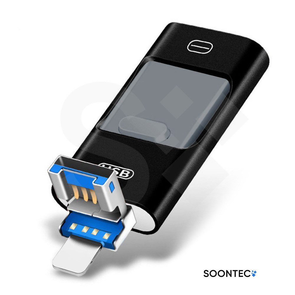 SOONTEC SOONTEC 3.0 USB-Stick 3 in 1 MICRO USB / USB / Lightning für iPhone USB-Stick (Lesegeschwindigkeit 80,00 MB/s) – Bild 2 von 5