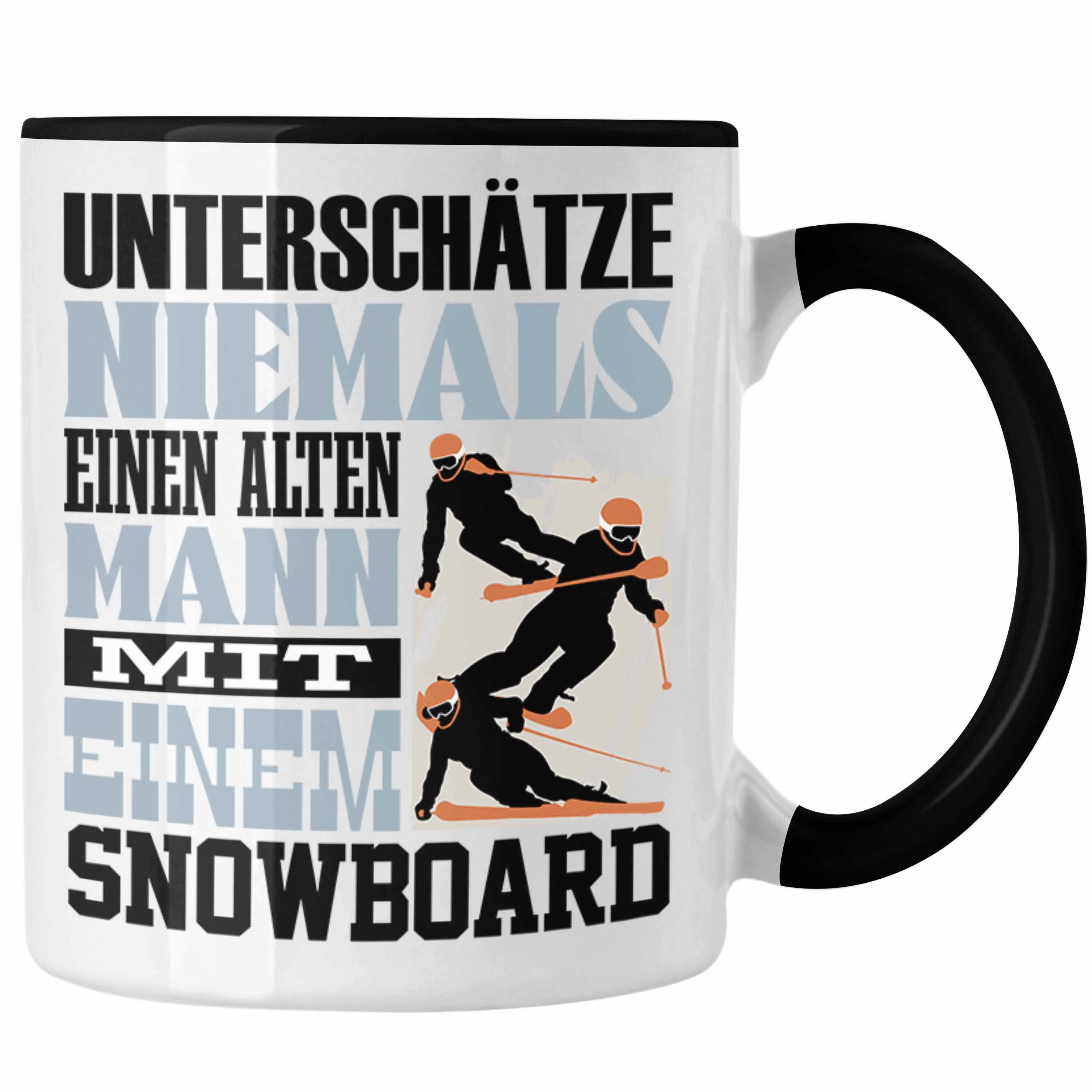 Trendation Tasse Snowboard Tasse Geschenk für Snowboardfahrer Lustiger Spruch Untersch Schwarz