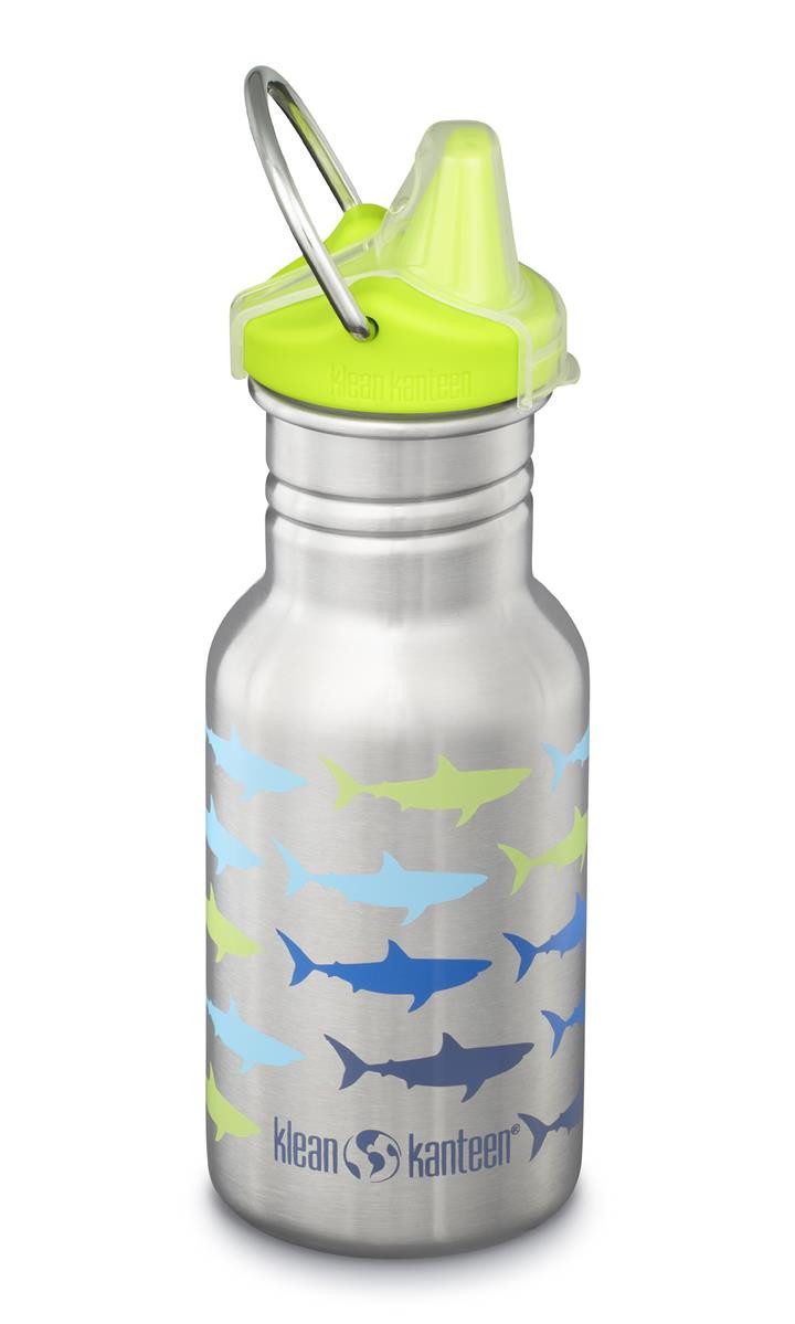 Klean Kanteen Trinkflasche 355ml Kid Kanteen®Classic Shark Fade Brushed Kinderflasche Sippy Cap