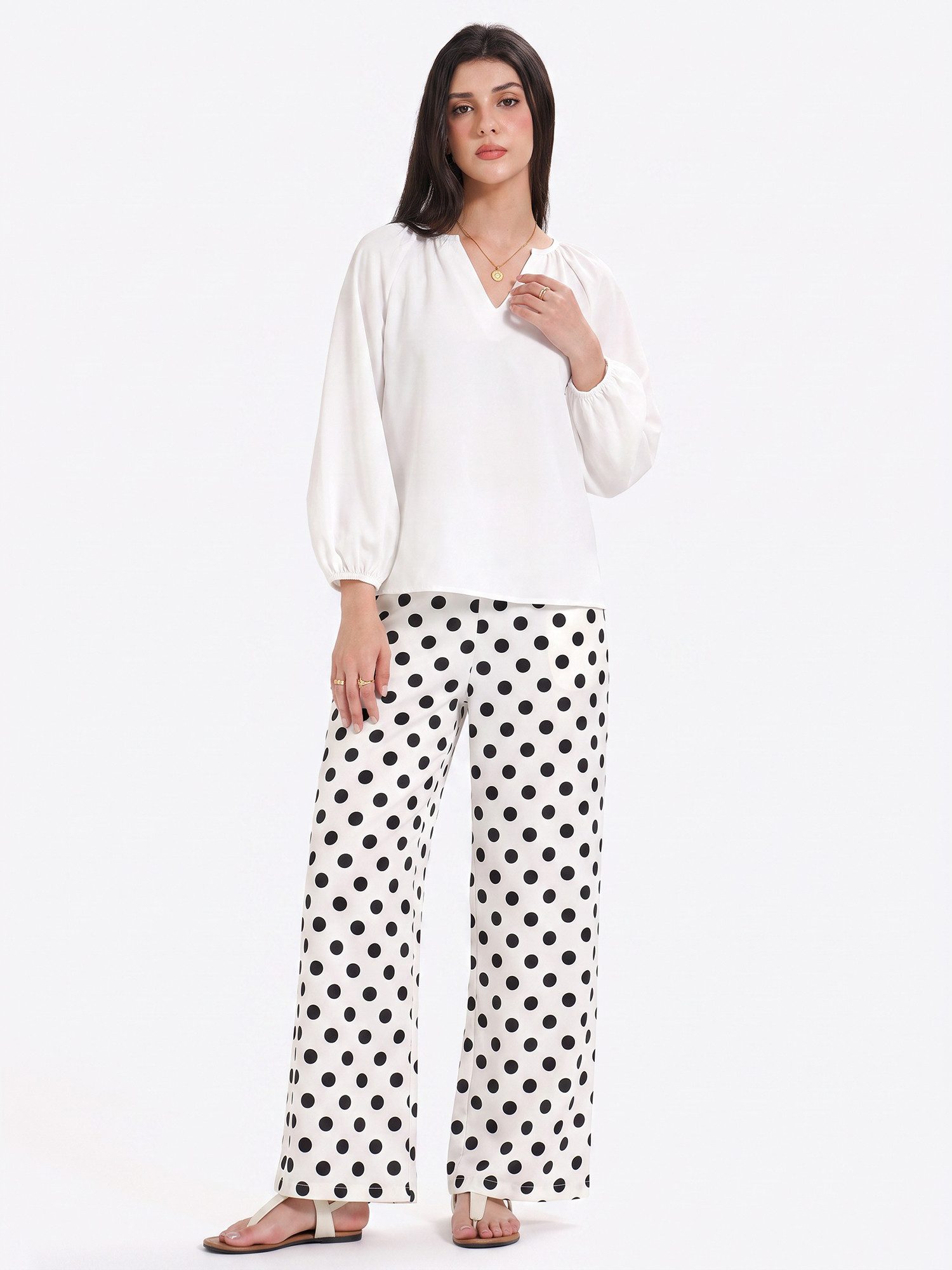 Imily Bela Hausanzug Damen Lässiges zweiteiliges Set (Set, 2 tlg., lockerer Bluse+weiter Hose) mit 3/4-Ärmel
