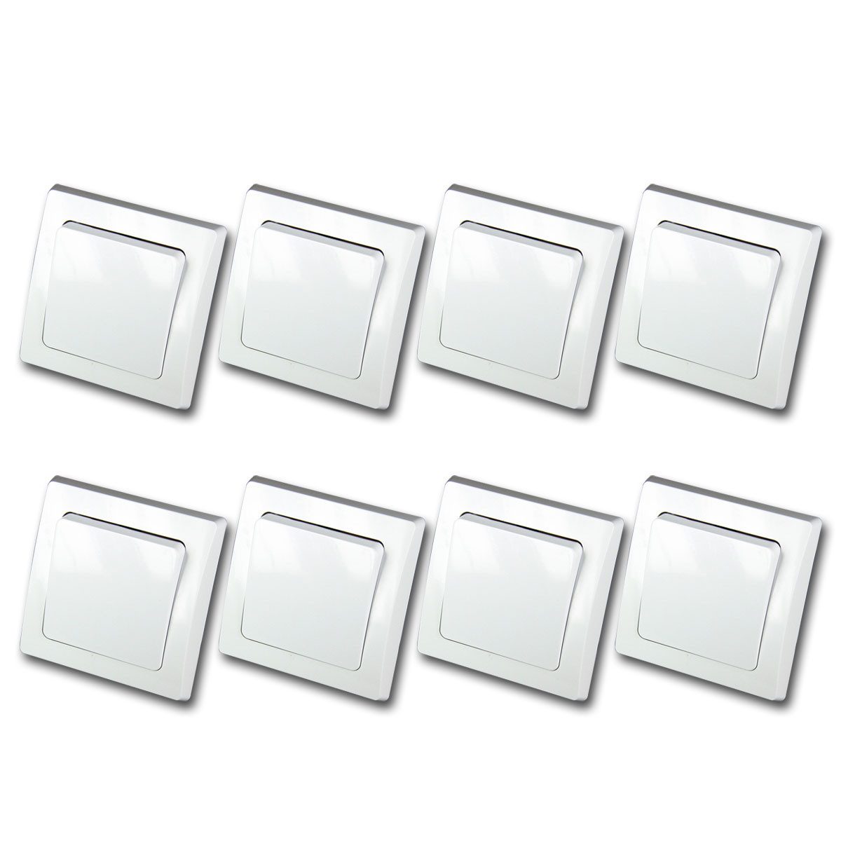 ChiliTec DELPHI 8er Set Wechsel-Schalter weiß 250V~/ 10A Unterputzschalter