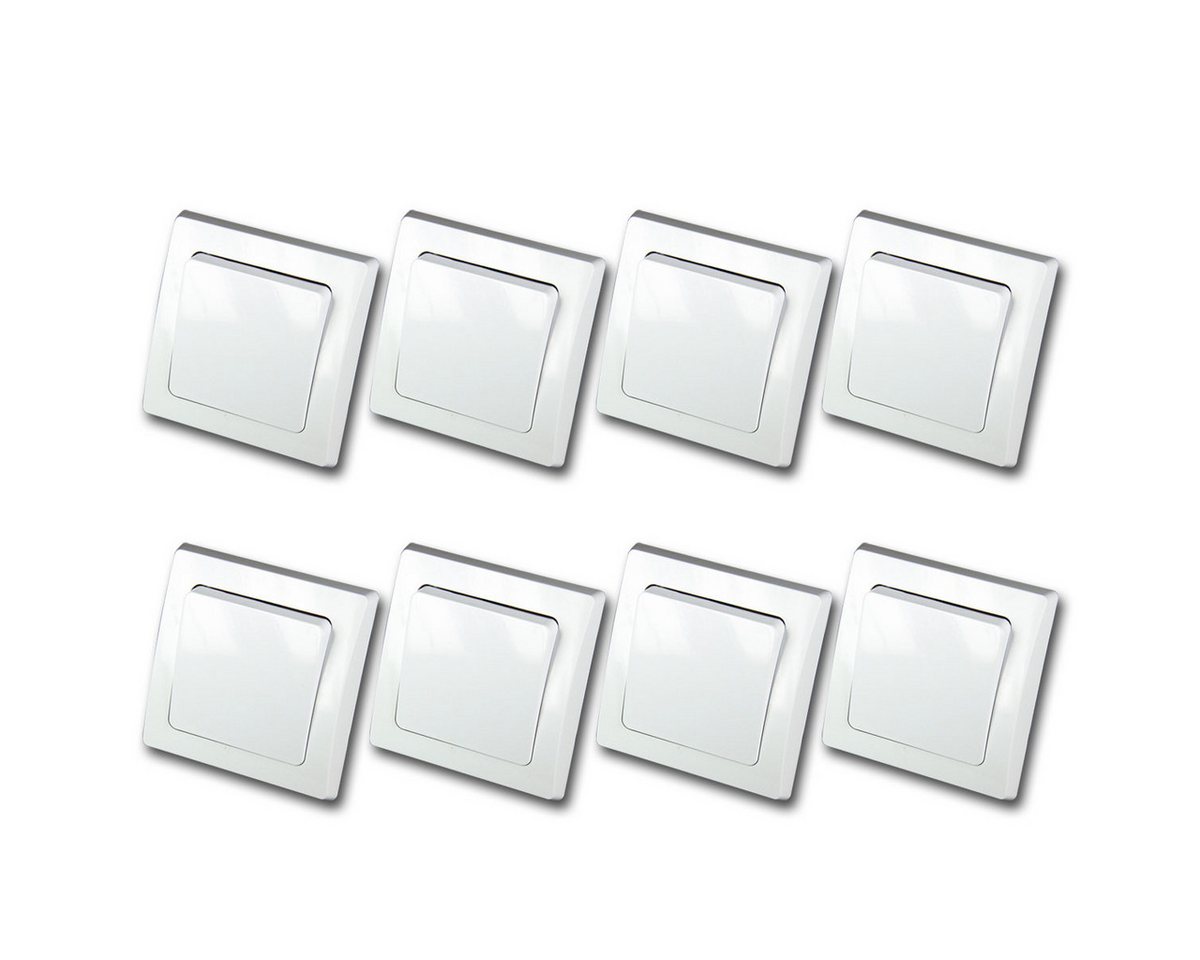 ChiliTec DELPHI 8er Set Wechsel-Schalter weiß 250V~/ 10A Unterputzschalter
