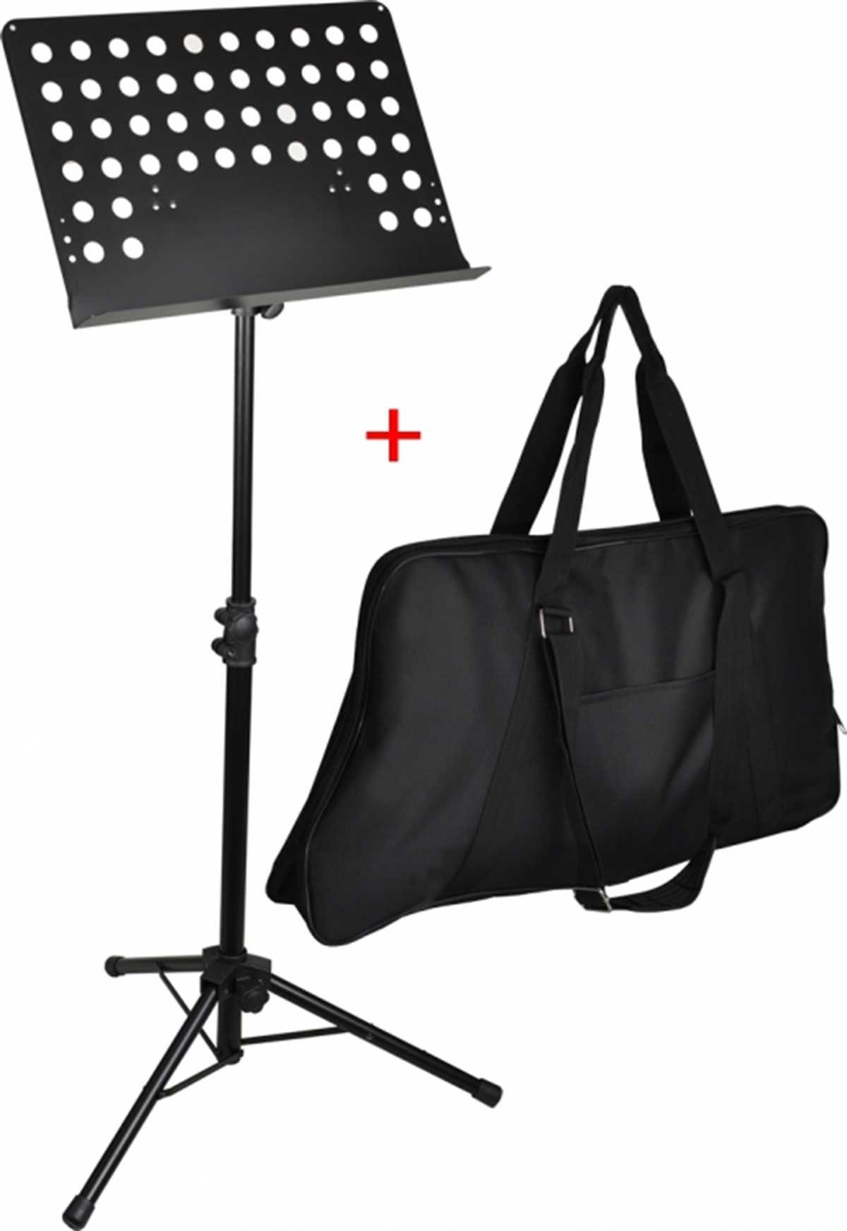 Steinbach Notenpult Orchesternotenpult Lochblechauflage Metall schwarz SET inkl. Tasche