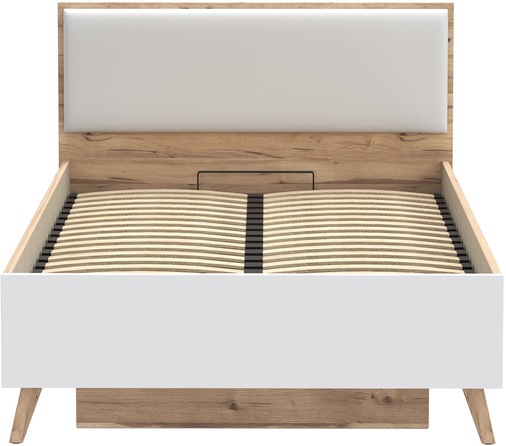 FORTE Stauraumbett Vankka viel Stauraum, skandinavisches Design, Made in Europe, aufklappbarer Lattenrost, weitere Produkte zur Serie erhältlich