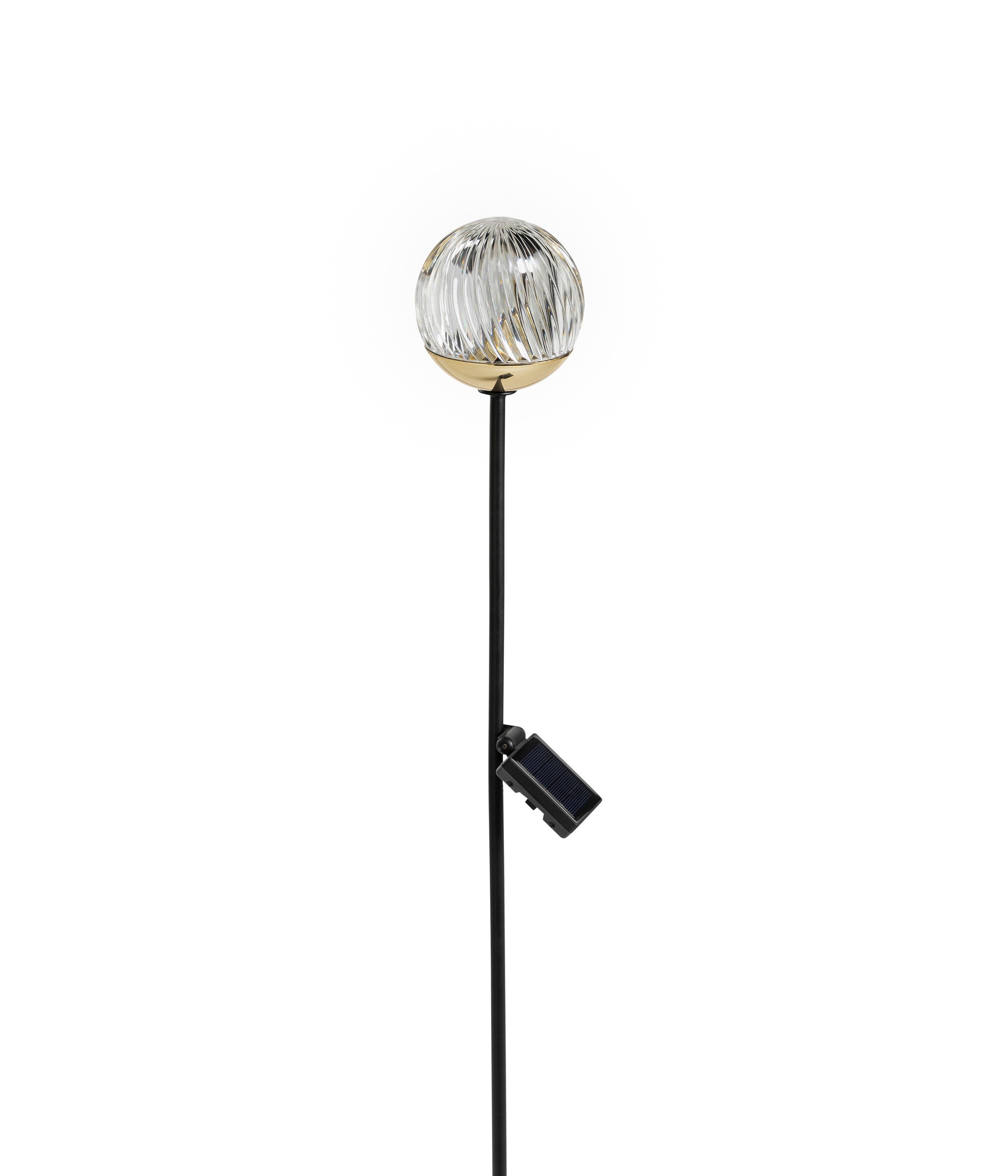 Dehner LED Solarleuchte Solar-Stab Niva, warmweißes Licht, IP44, Höhe 130 cm, Ø 11 cm, Warmweiß, eleganter Gartenstecker mit 6 Stunden Leuchtdauer und Dämmerungssensor