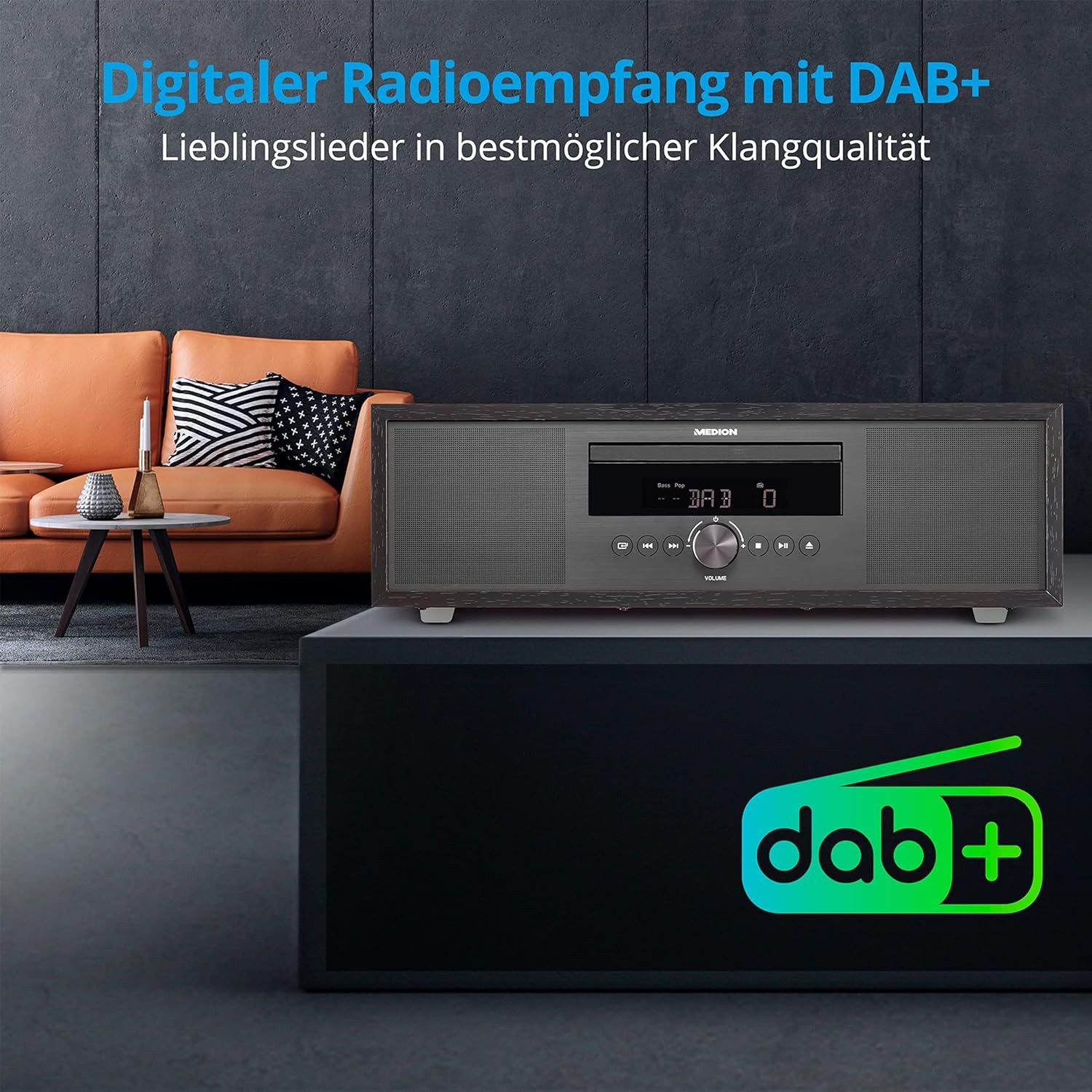 Medion® Medion MD44125 All-in-One Kompaktanlagen DAB+, CD, MP3, Radio, USB Digitalradio (DAB) (Digitalradio (DAB), AM/FM, DAB+, MW/UKW RDS, 15 W)