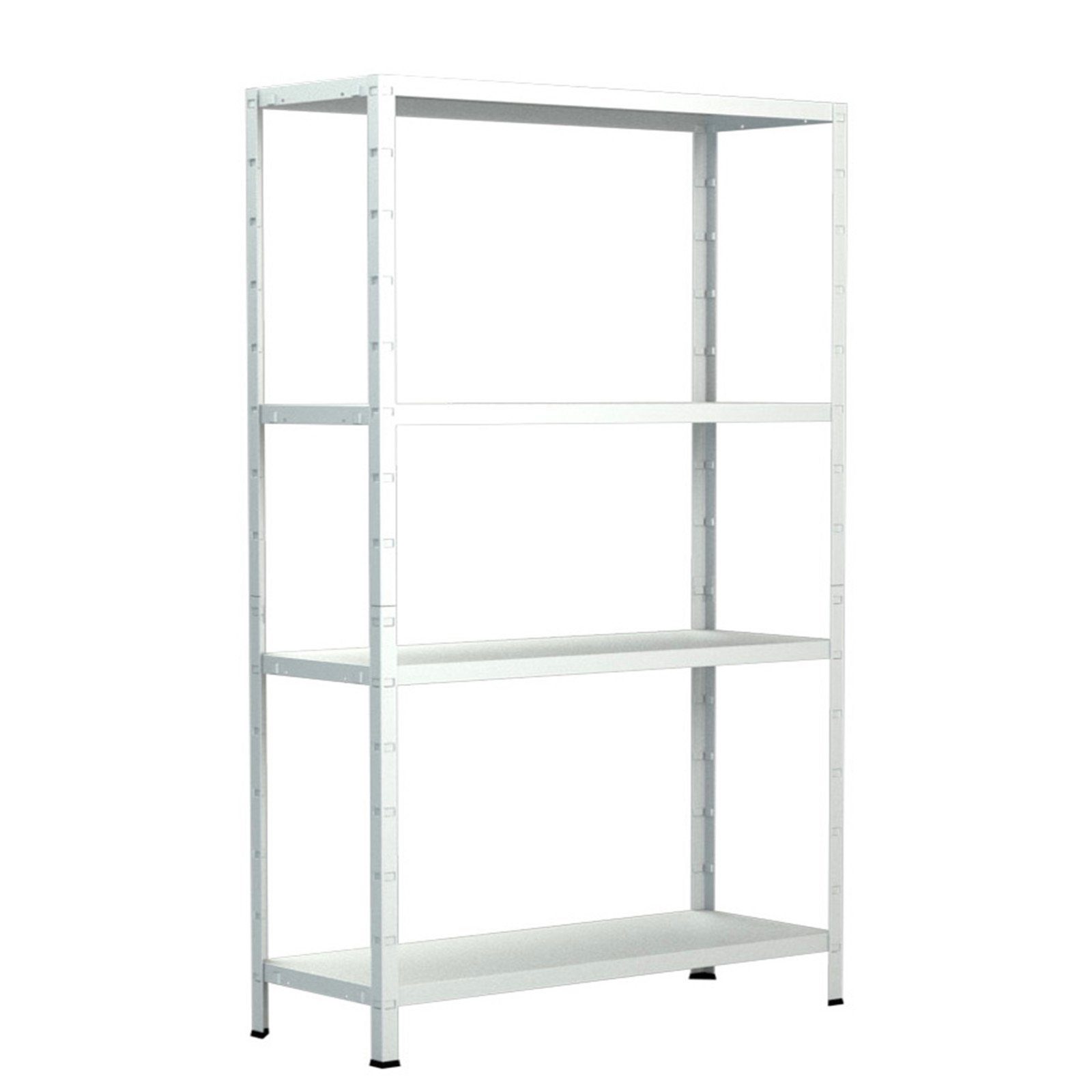 SCHULTE Regalwelt Steckregal mit 4 PowerMAX Fachböden, 60 kg Tragkraft, 180x60x40 cm (HxBxT), weiß