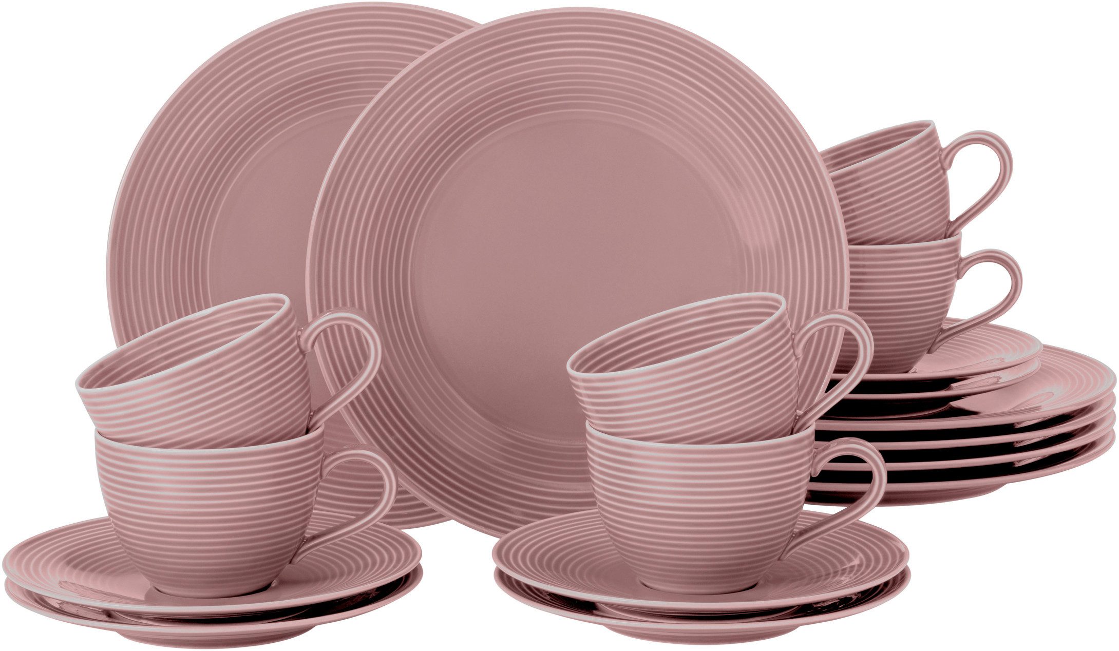Seltmann Weiden Кофейный сервиз Geschirr-Set, 18 Teile, Beat (18-tlg), 6 Personen, Porzellan, Tassen, Untertassen, Teller, Made in Germany, 18 Teile, für 6 Personen