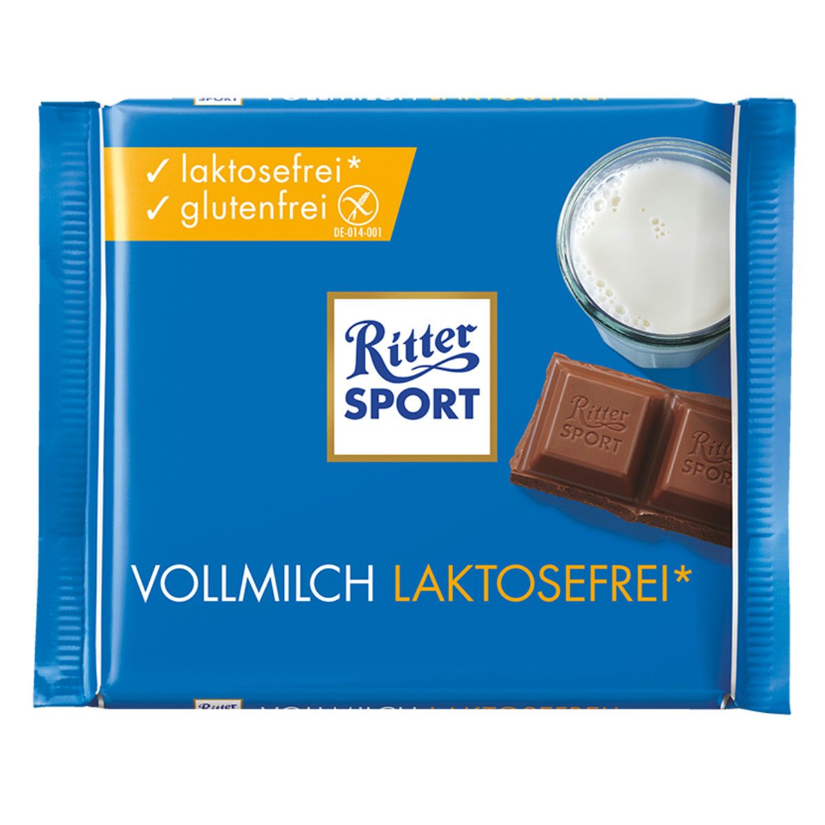 Ritter SPORT Schokolade, Ritter Sport Vollmilch Schokolade Laktose und Glutenfrei 100g