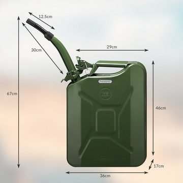 monzana Aufbewahrungsbox (4 St), 3er Set 20L Metall mit Ausgießer UN-Zulassung Diesel