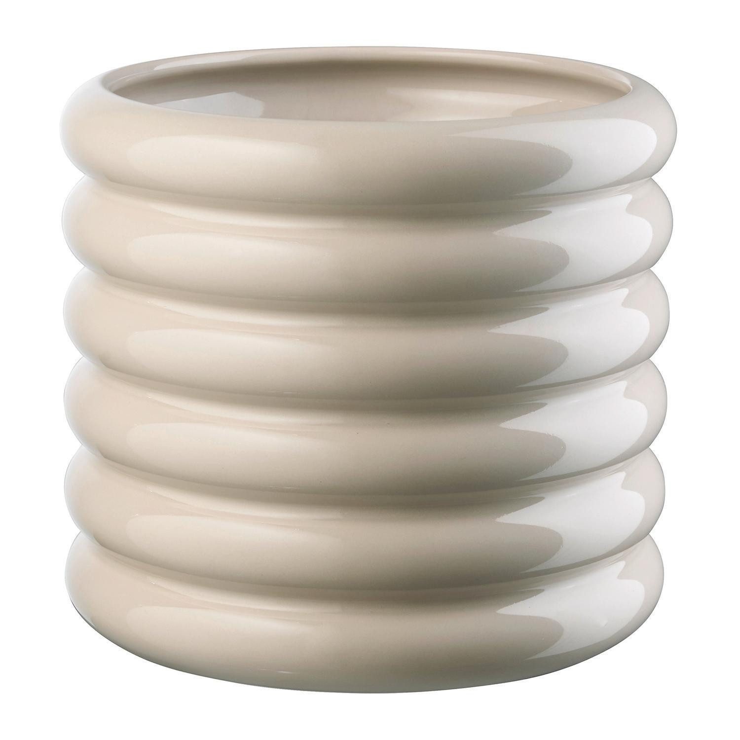 ASA SELECTION Übertopf Pflanzentopf LOOPY, Sandfarben, Ø 18 x H 19 cm, (1 St), Steingut, glänzend