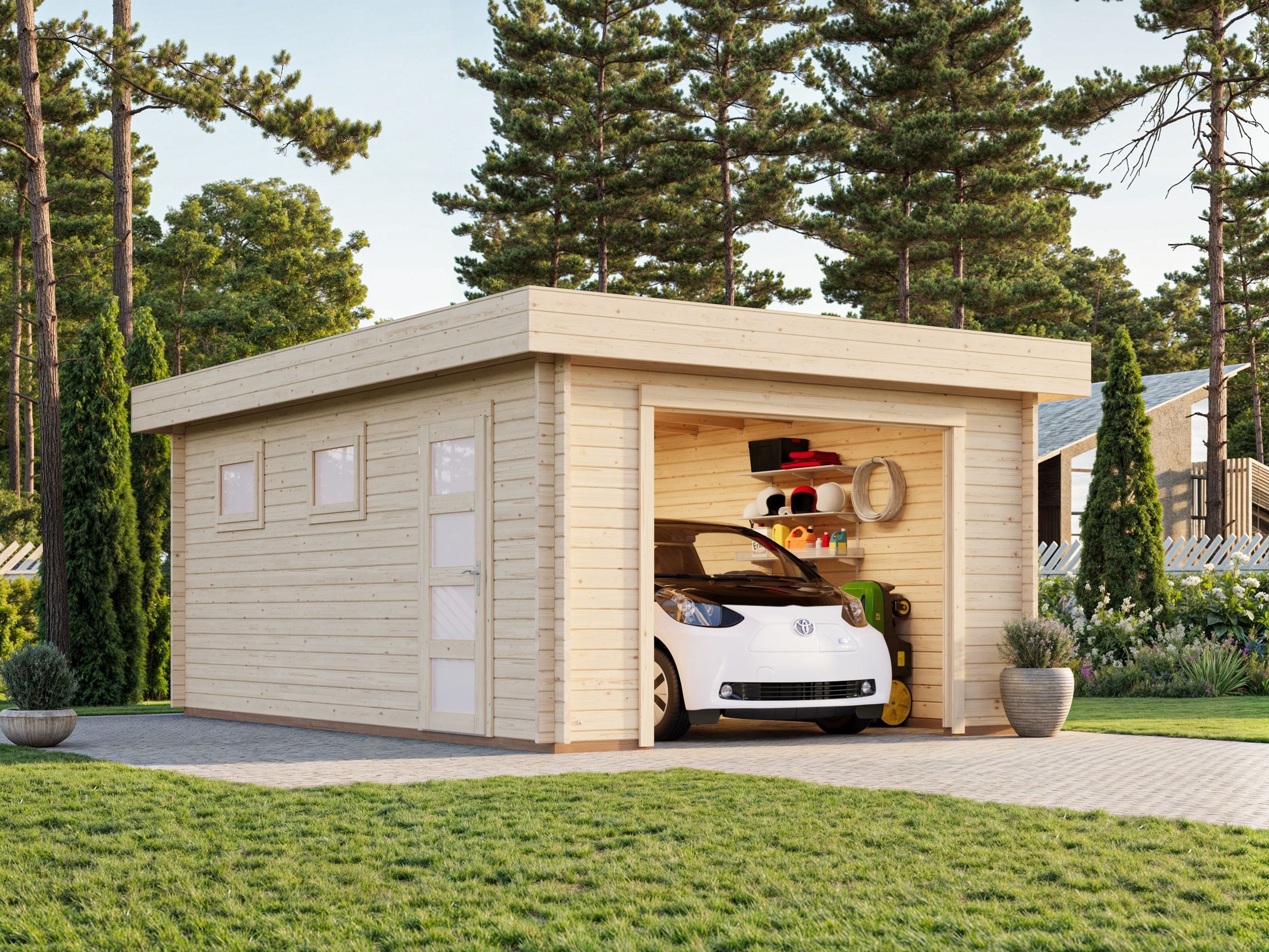 Palmako Garage Rasmus, ohne Tor, BxTxH: 420x598x253 cm