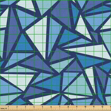 Abakuhaus Stoff Schön Gewebten Stoff für Polster und Wohnaccessoires, Blau Geometrische Zusammenfassung Ice