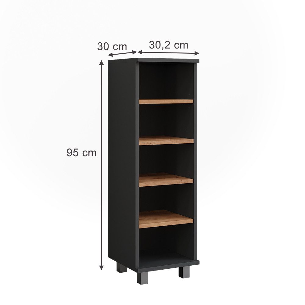 Vicco Midischrank Ilias, Anthrazit/Goldkraft Eiche, 30.2 günstig online kaufen