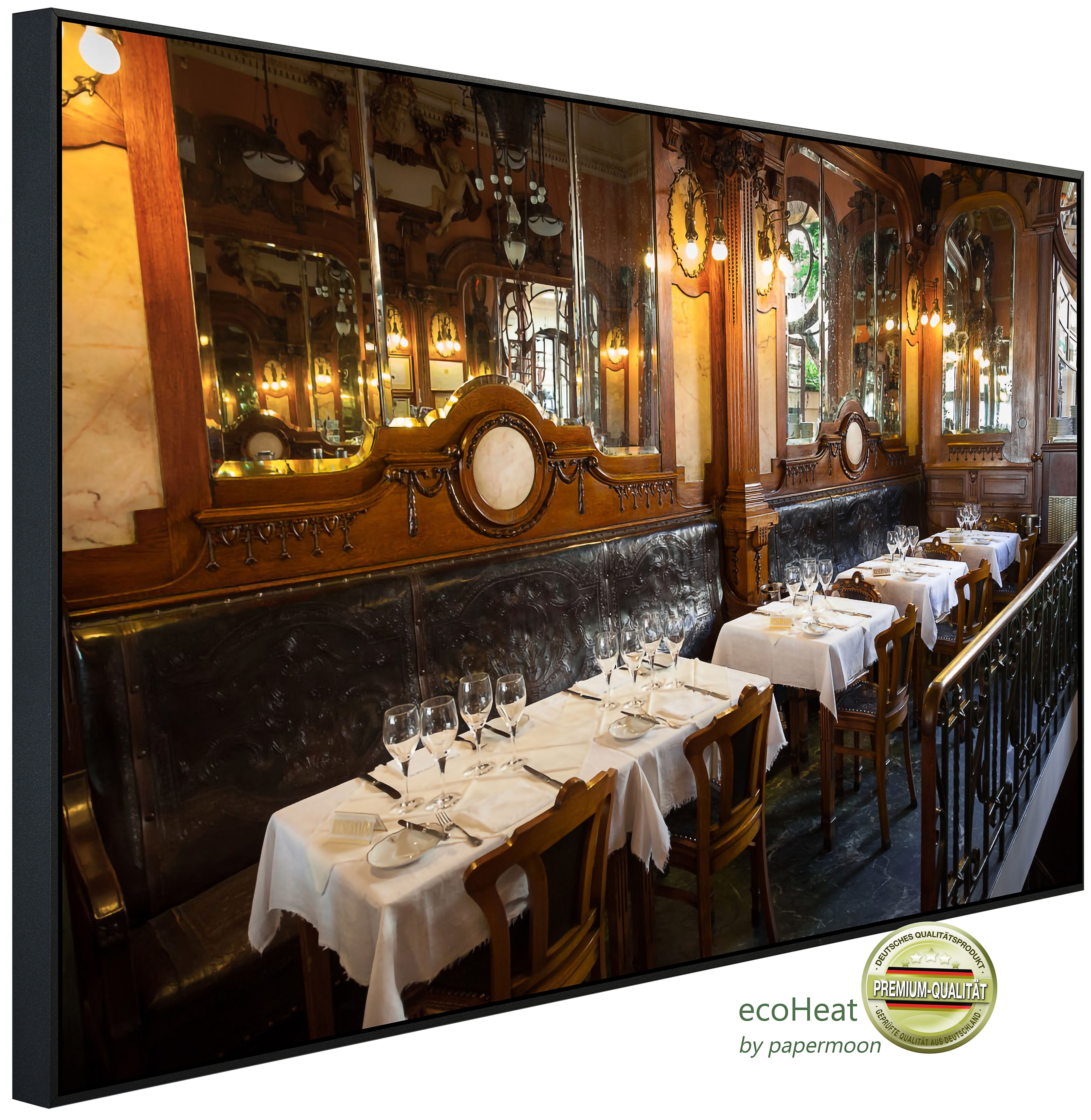 Papermoon Infrarotheizung INFRAROT-BILD-HEIZUNG, Vintage Restaurant, TÜV-Rheinland/GS zertifiziert, angenehme Strahlungswärme