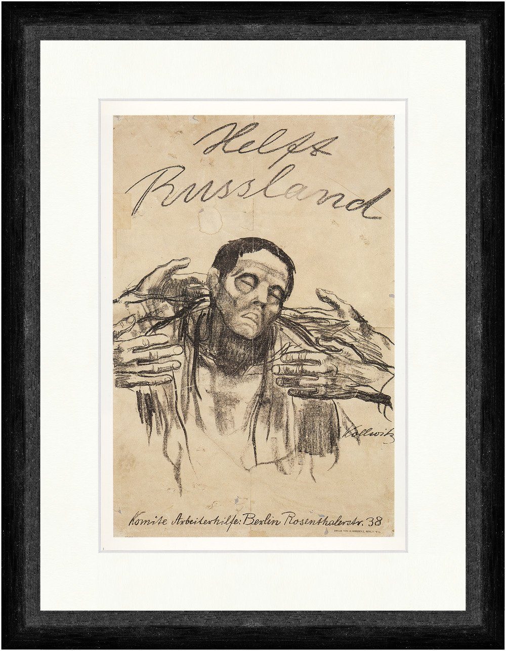 BillerAntik Kunstdruck Helft Russland Anzeige Reklame Hand Arbeiterhilfe Käthe Faks_Plakatwe, (1 St)