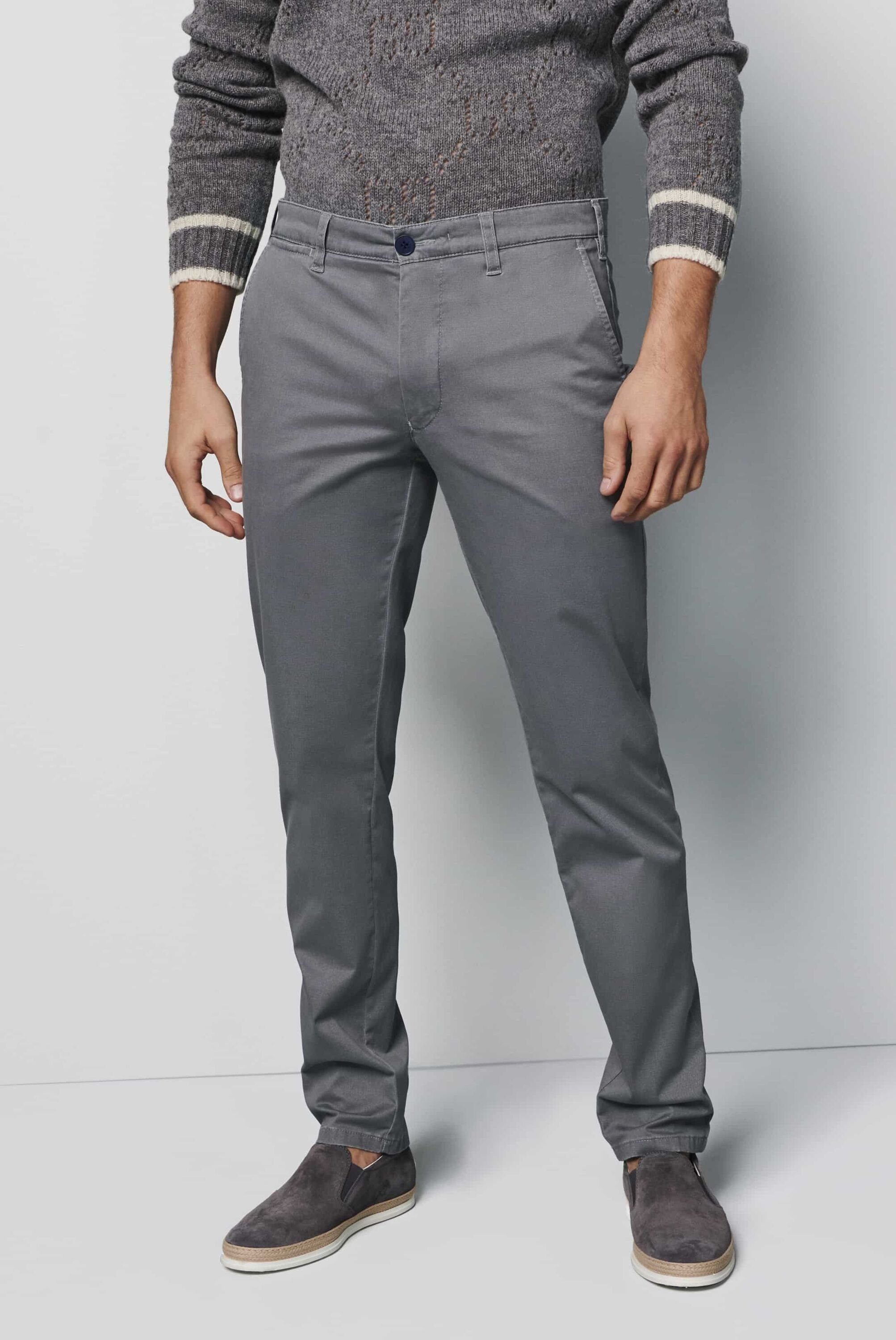 MEYER Chinohose mit Stretch-Anteil GRAU