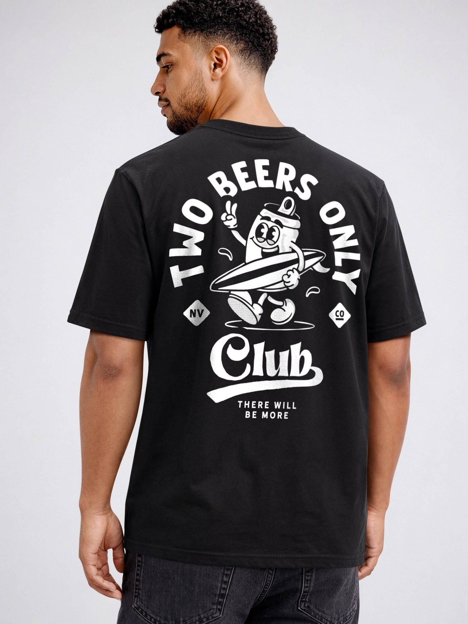Neverless Oversize-Shirt Herren T-Shirt - Two Beers only - Relaxed Fit Sommer Fashion mit Print – Bild 2 von 5