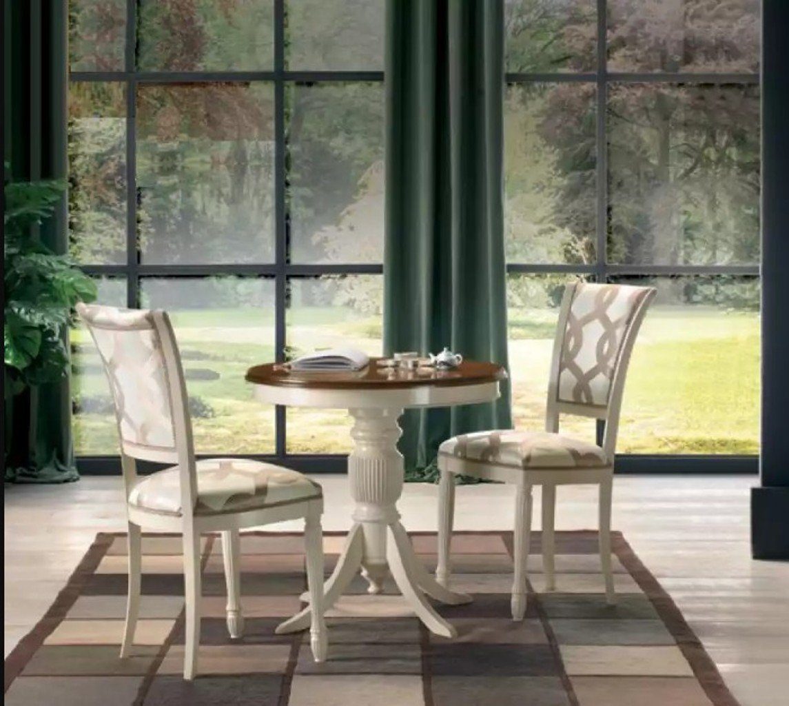 (3-St., Beistelltisch 2x Made Klassische Europa + Wohnzimmer Couchtisch Stühle), Couchtisch Couchtisch 1x Luxus in Design Möbel JVmoebel