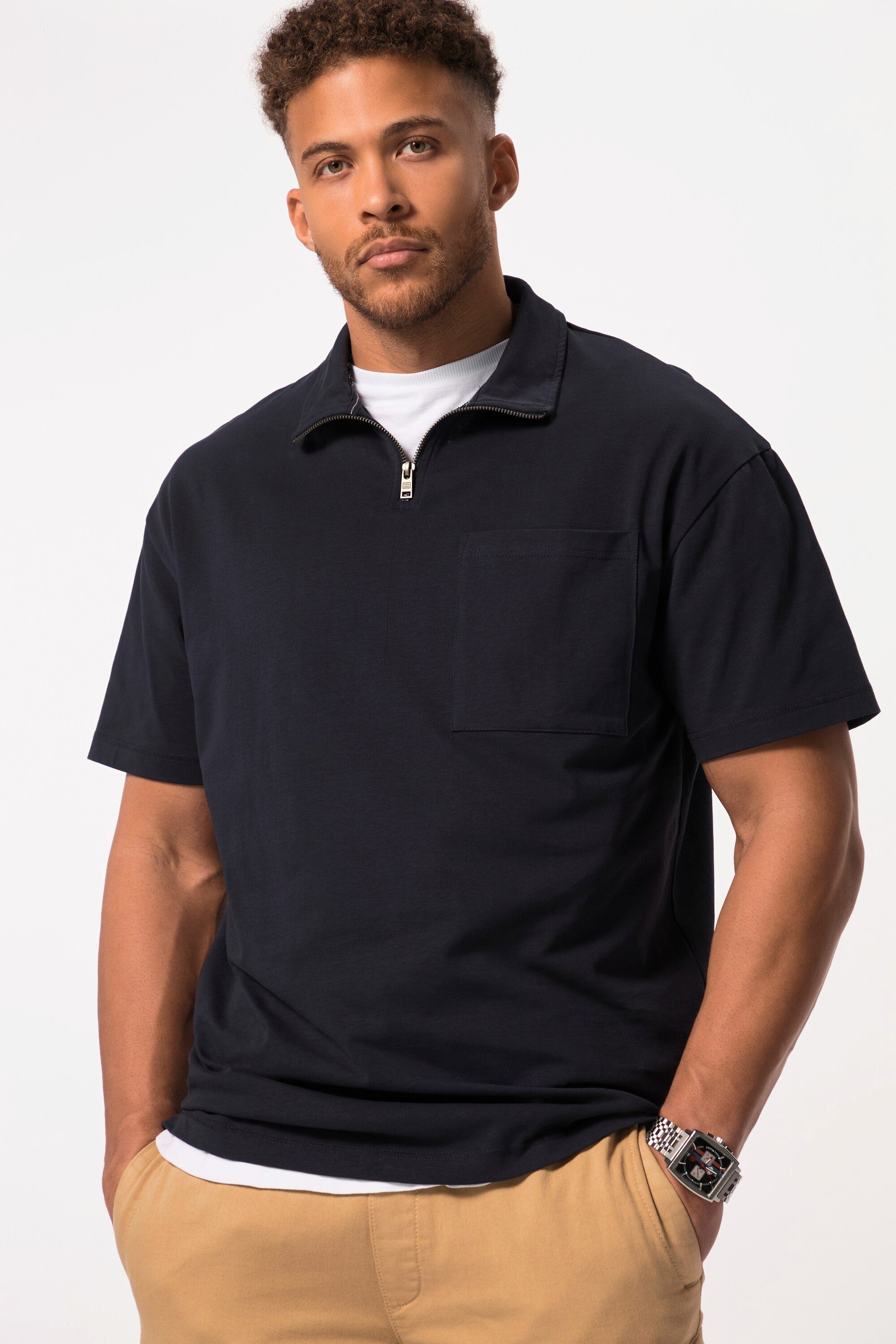 STHUGE Poloshirt STHUGE Poloshirt Halbarm Zipper günstig online kaufen