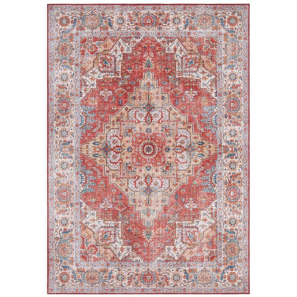 NOURISTAN Teppich Vintage Teppich Sylla Ziegelrot, rechteckig, Höhe: 5 mm