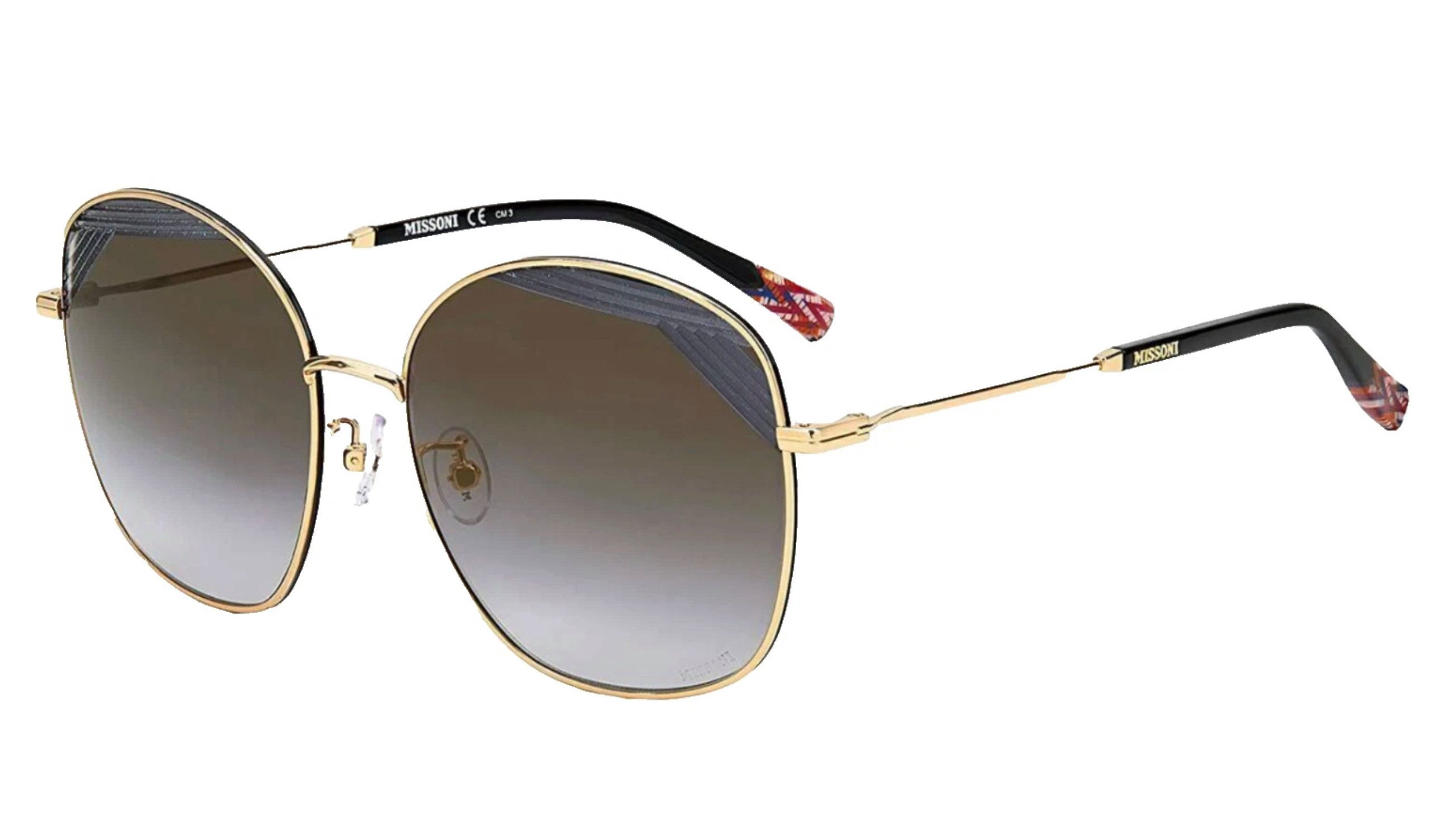 Missoni Sonnenbrille Damen Designer Brille Verstellbare Nasenpads, 100% UV400-Schutz