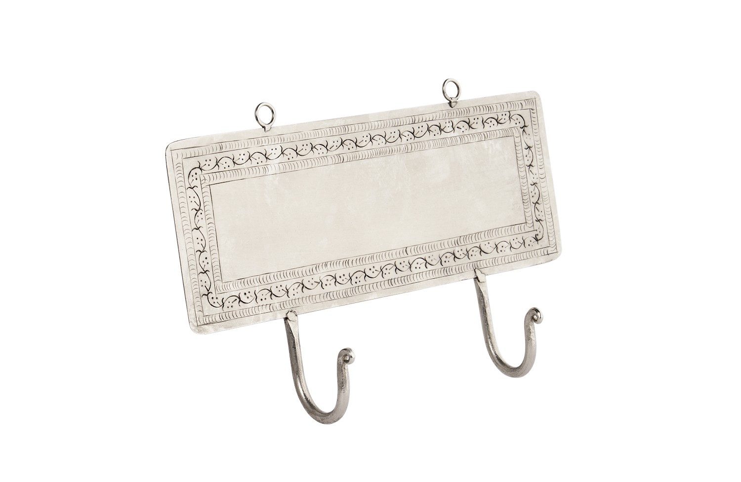 Marrakesch Orient & Mediterran Interior Kleiderhaken Orientalischer Kleiderhaken Punita handgemacht aus Eisen, Silber 20 cm, (1-St), Handarbeit