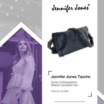 Jennifer Jones Umhängetasche Jennifer Jones Damen Clutch 2in1 (Umhängetasche), Umhängetasche, Clutch Kunstleder, blau ca. 30cm (aufgeklappt 30x2x30)