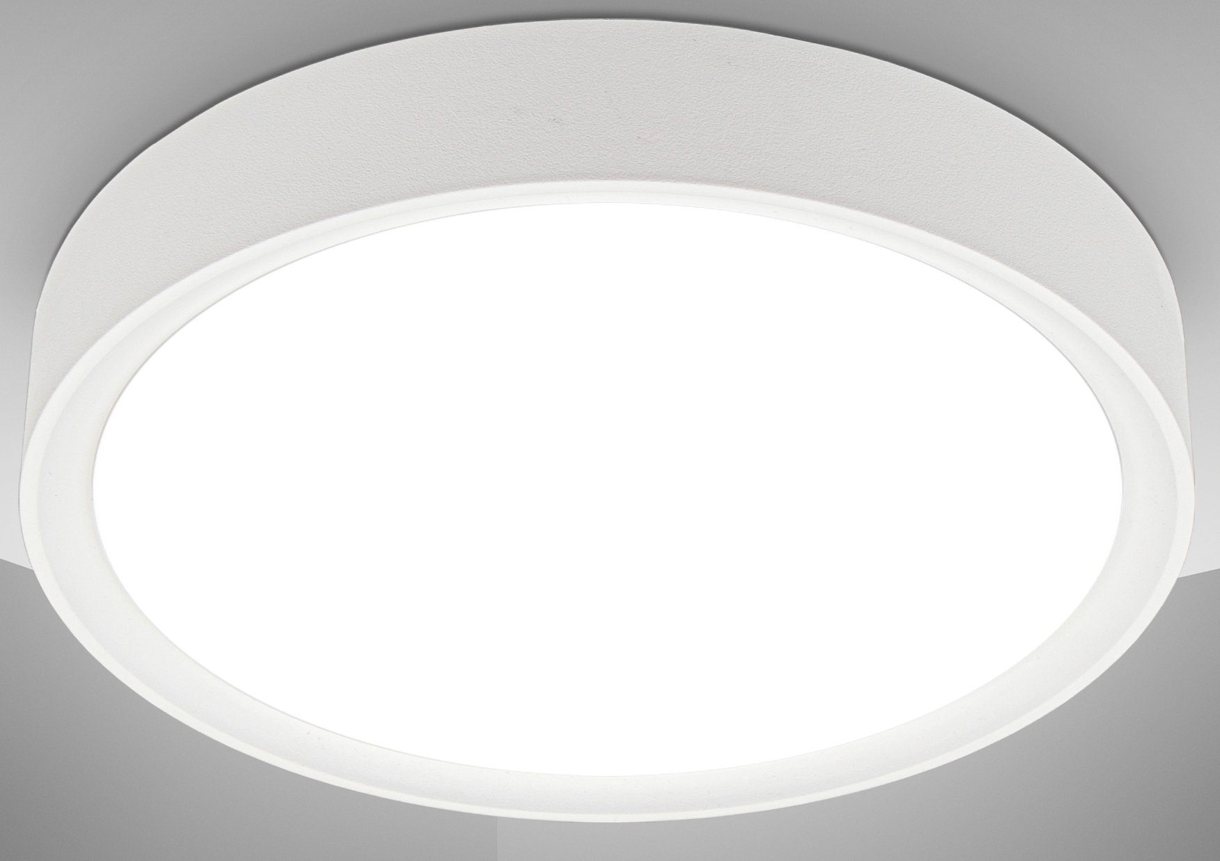 LED 12W, Neutralweißes LED LED 4.000 Deckenlampe, BK_DL1433 Ø25cm, Weiß, fest Licht, integriert, Lumen, Schlafzimmerlampe 1.200 B.K.Licht Kelvin, Deckenleuchte Neutralweiß,