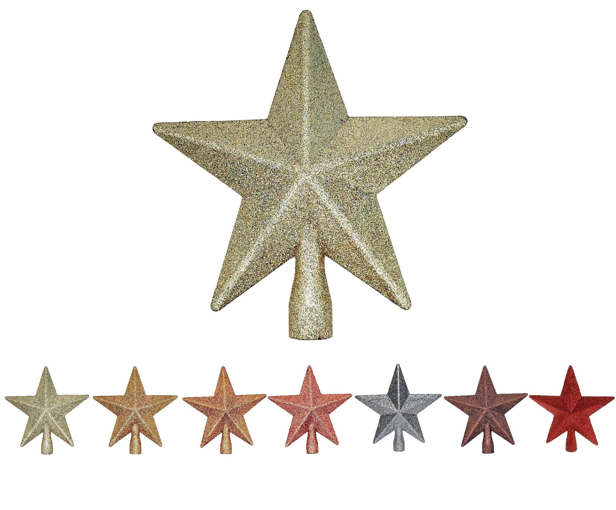 Bambelaa! Christbaumspitze Weihnachtsbaumspitze Christbaum Glitzernd Stern 18 cm Champagner