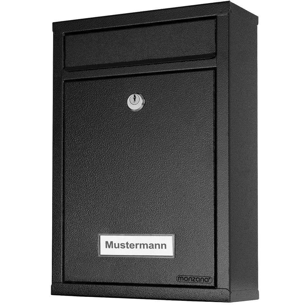 Thumbnail - Deuba Briefkasten, 6x Schwarz inkl. 2 Schlüssel Namensschild abschließbar Mailbox Briefkastenanlage Postkasten Stahl