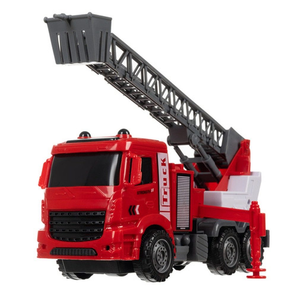 ISO TRADE Spielzeug-Feuerwehr Feuerwehrwagen 6 in 1 Rettungsautos, (Spar-Set, 6-tlg., mit Wasserwerfer), Ausfahrbarem Kran, drehbarem Turm, hebbarem Rettungskorb