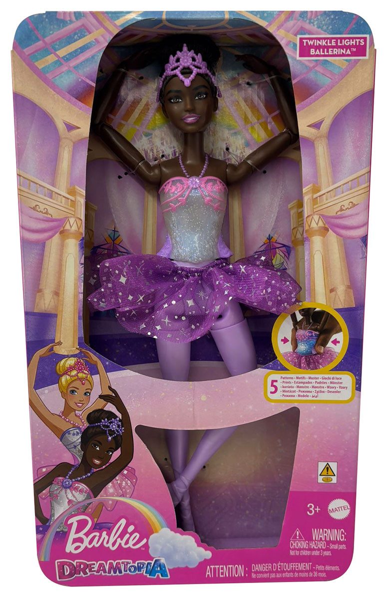 Barbie Stehpuppe Barbie Dreamtopia Twinkle Lights Ballerina, leuchtende Puppe mit Krone