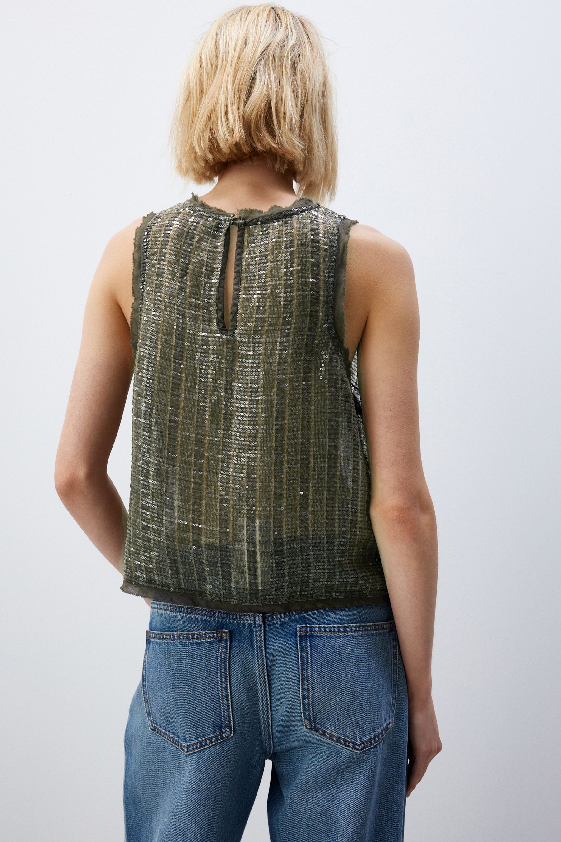 Next Shirttop Ärmelloses Tanktop mit Pailletten günstig online kaufen