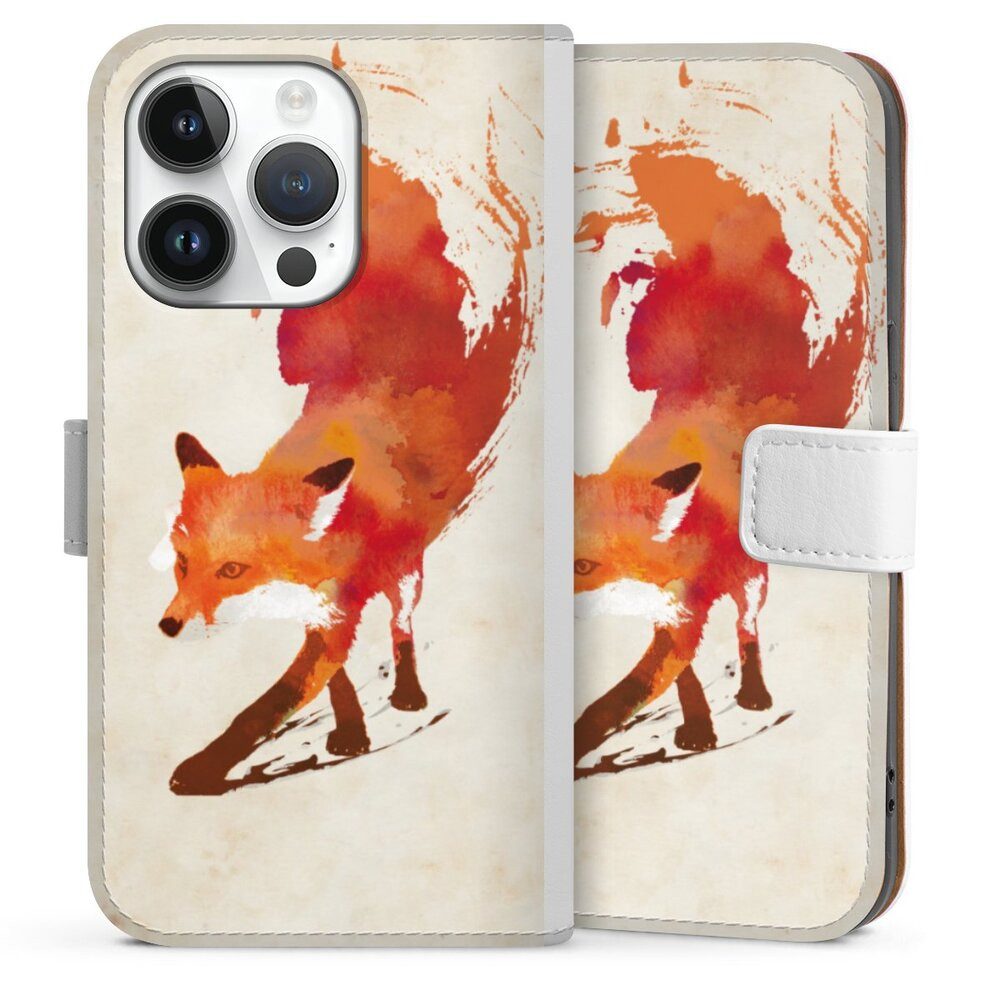 DeinDesign Handyhülle Fuchs Graphic Vulpes Vulpes, Apple iPhone 14 Pro Hülle Handy Flip Case Wallet Cover