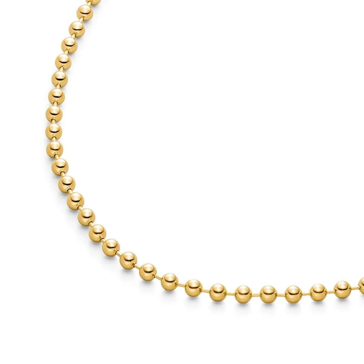 Boccia Gliederkette 08087-0245, für Damen Kugelkette Titan Vergoldet 4 mm