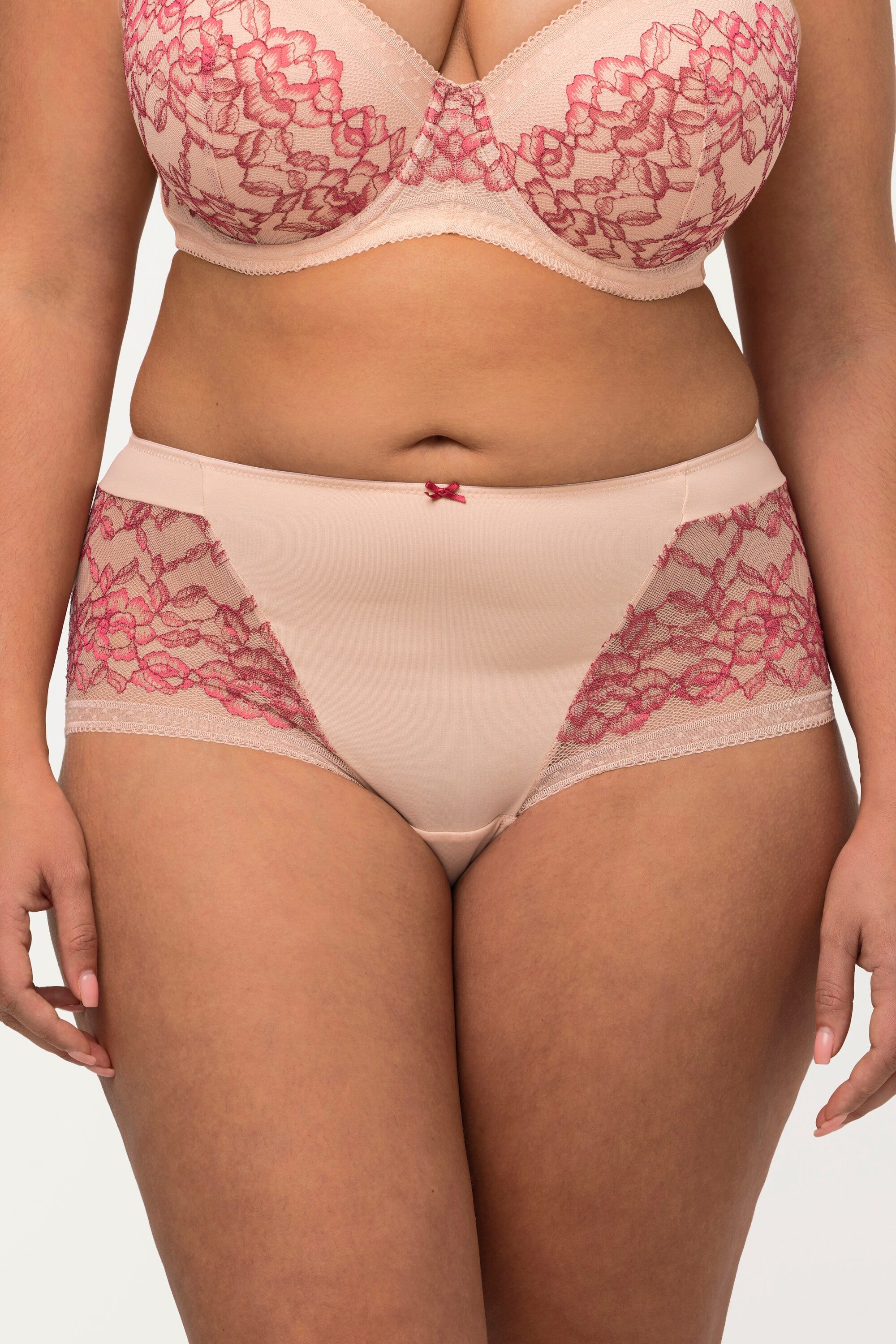 Ulla Popken Hipster Hipster Mikrofaser zweifarbige Spitze
