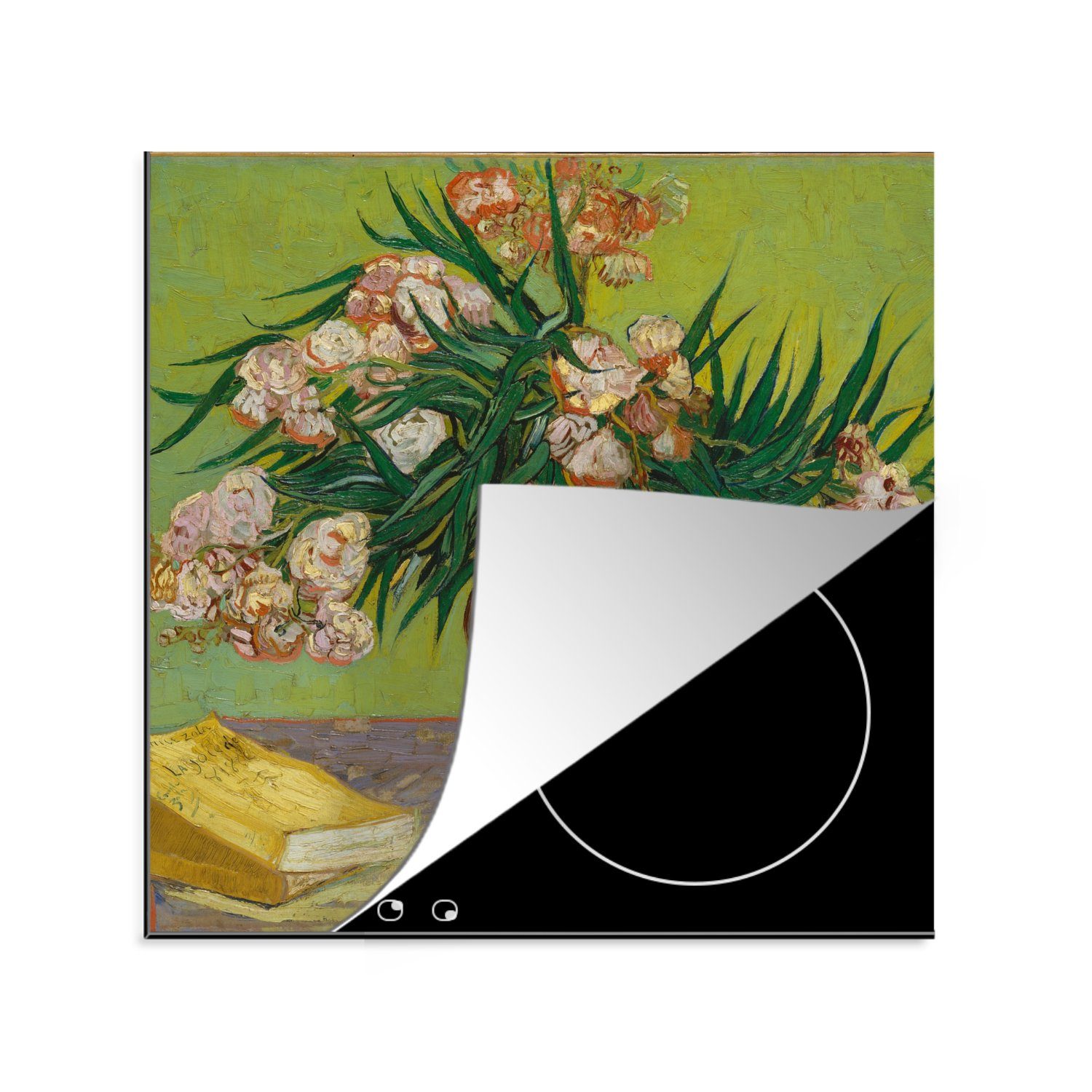 Gemälde van für Der Vinyl, Gogh, küche (1 tlg), MuchoWow Ceranfeldabdeckung, cm, von Arbeitsplatte Vincent 78x78 Herdblende-/Abdeckplatte - Oleander