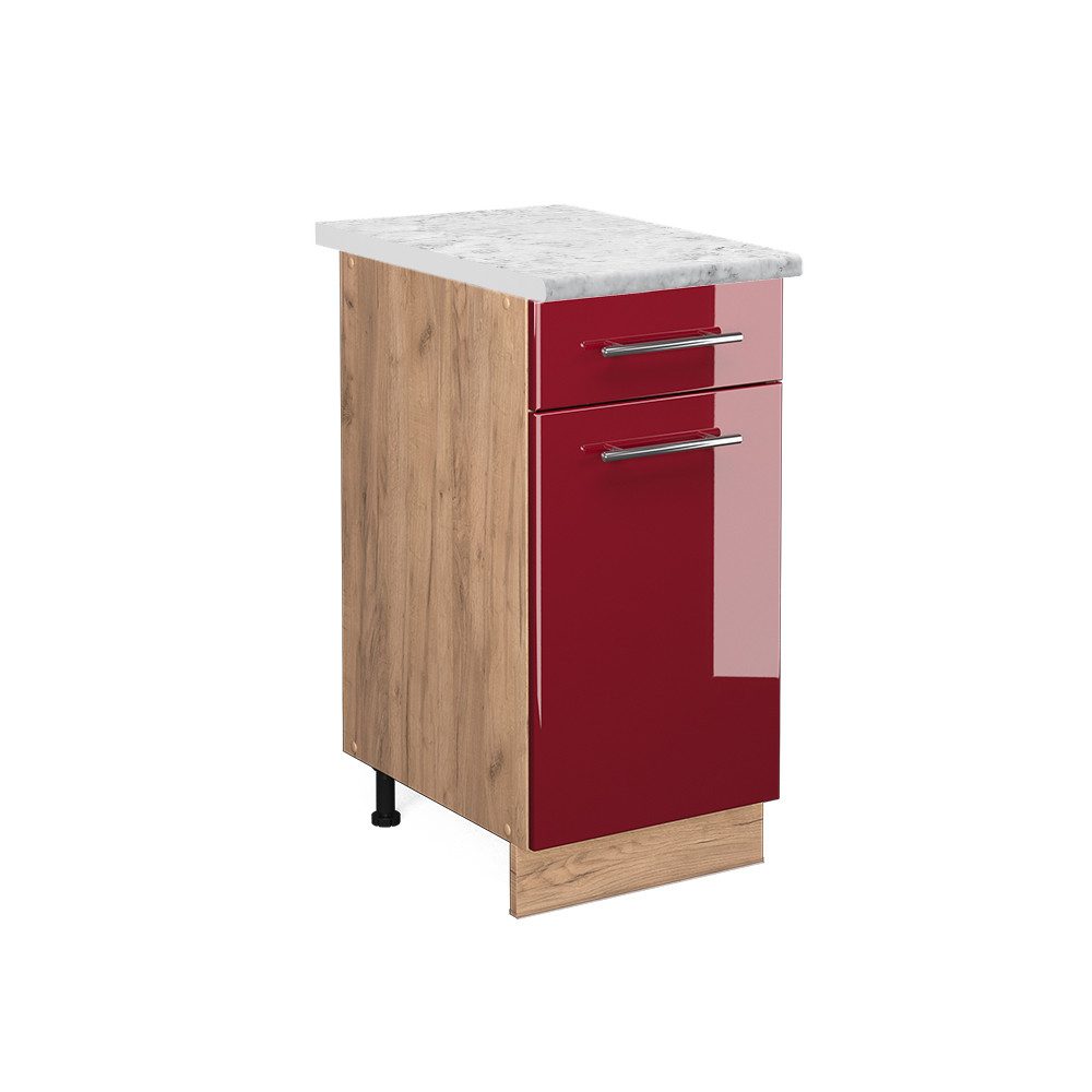 Vicco Unterschrank Fame-Line, Bordeaux Hochglanz/Goldkraft Eiche, günstig online kaufen