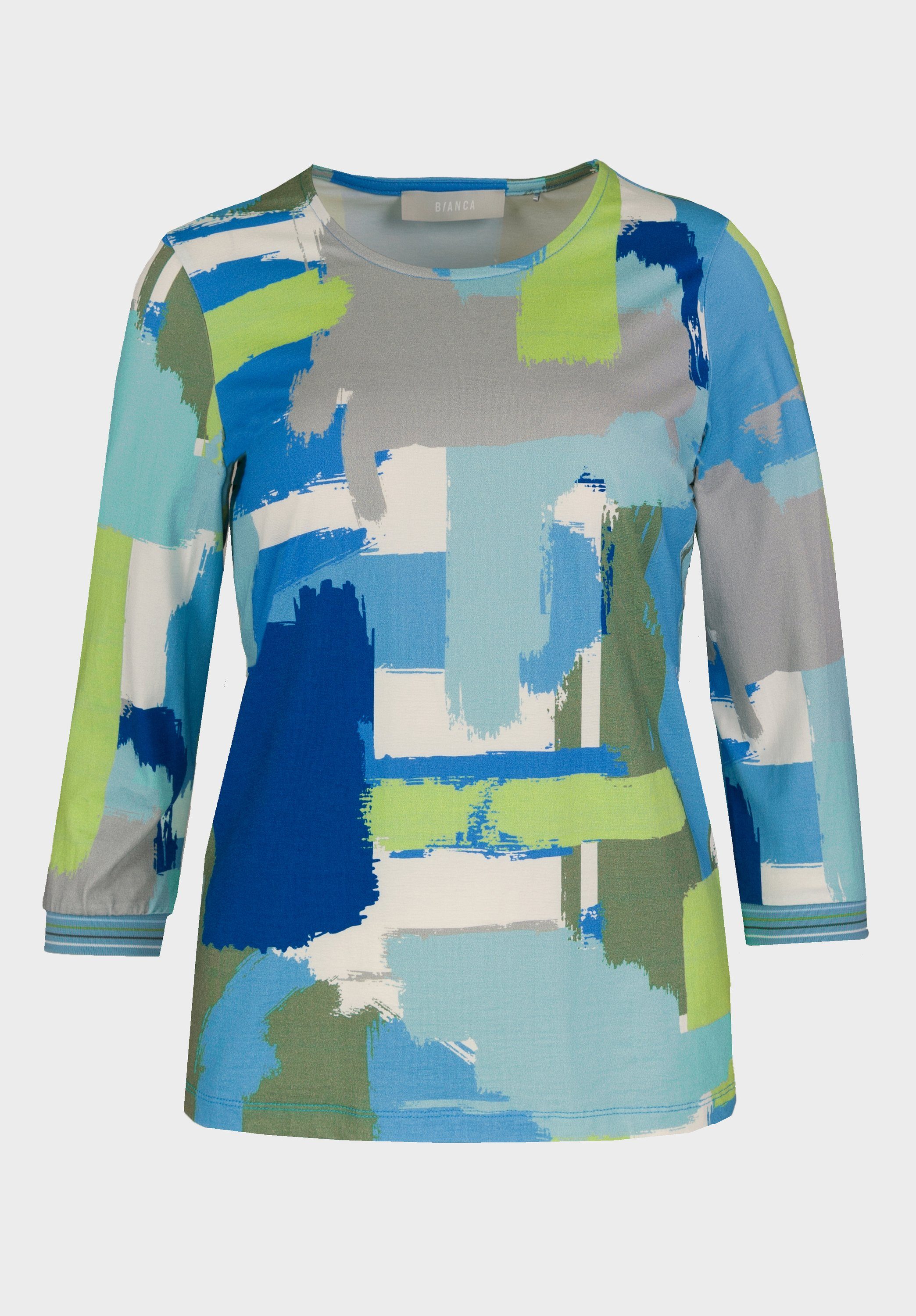 bianca Print-Shirt DINI aus modernem graphischen Muster in Trendfarben