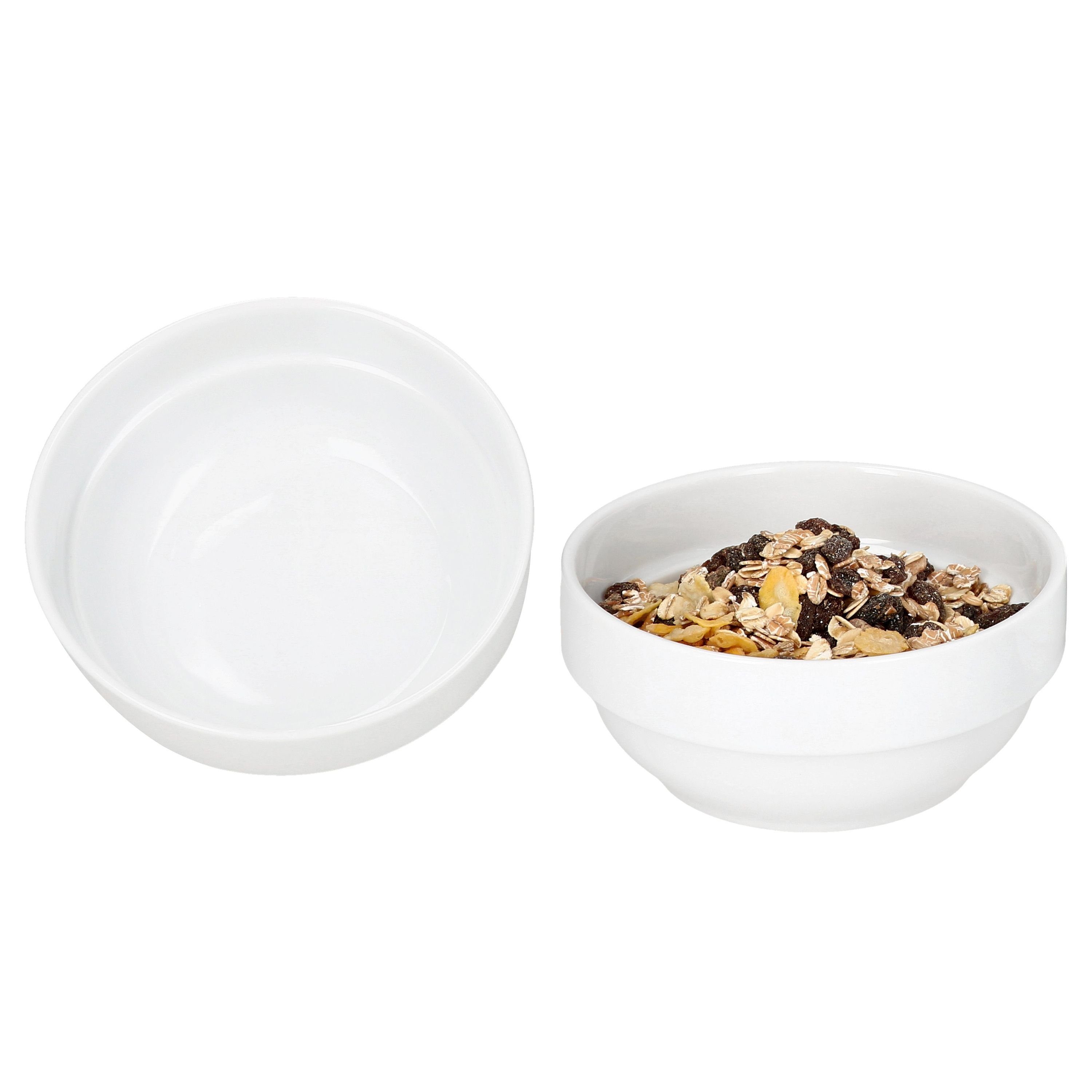 Servierschale 2er Set Tommy Schale Ø14,2cm weiß 360ml Porzellan stapelbar