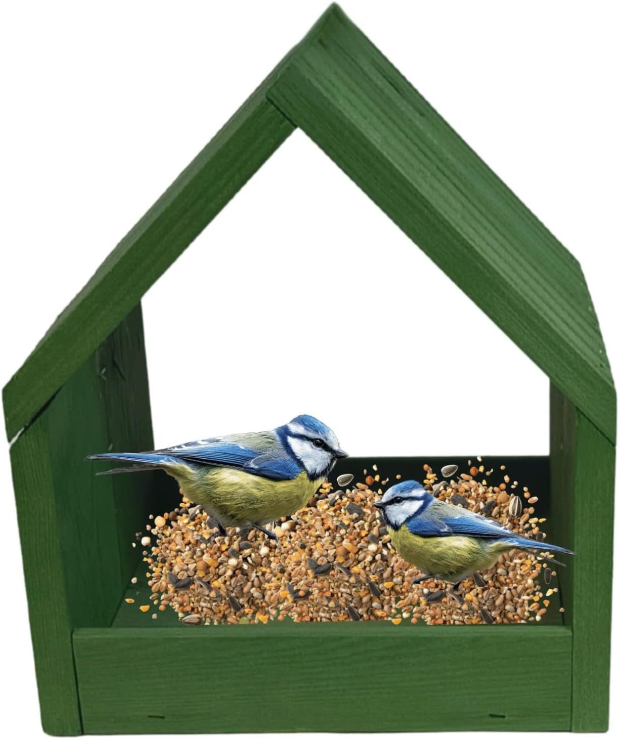 Modo24 Vogelhaus mit Ständer aus FSC® Holz, Vogelkäfig mit Dach, Wetterfest, Vogelfutterhaus für Garten Balkon, Futterstation für Vögel, Nistkasten