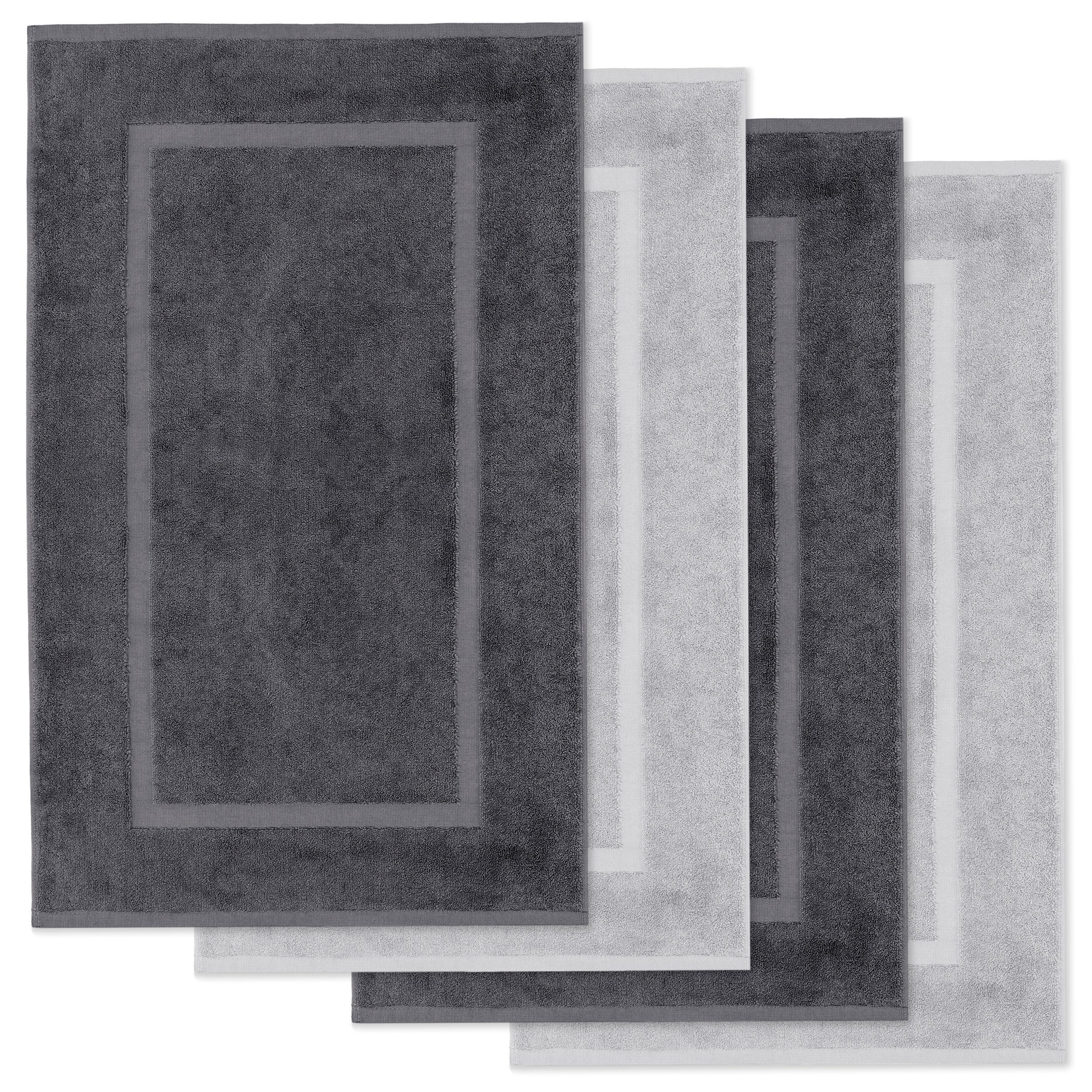 Lavea Badematte 4er Set Elena-Frottierserie 50x80 cm, 100% Baumwolle, 500 g/m² Frottier, weich & saugstark, pflegeleicht