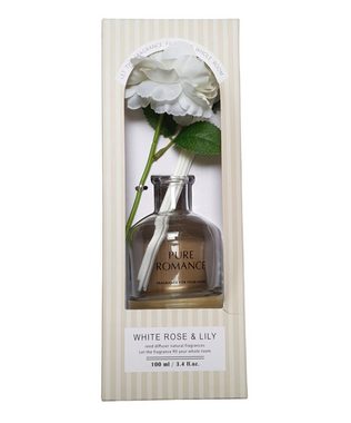 Spectrum Duftstäbchen Duftdiffusor mit Blume 100 ml White Rose Lily, Rose Jasmine, Rose