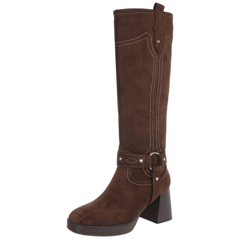 Ital-Design Eleganter Damen-Stiefel mit Blockabsatz und günstig online kaufen