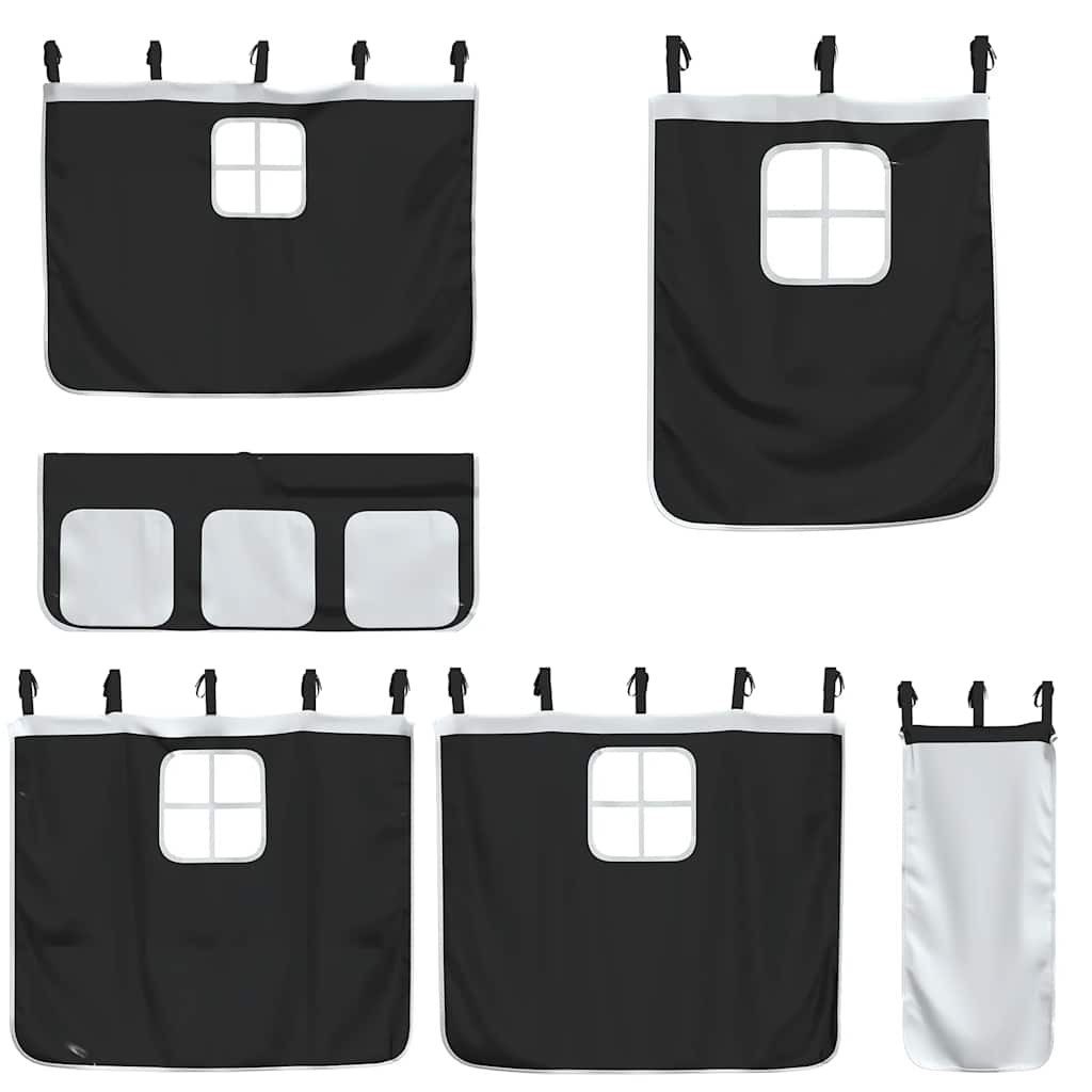 vidaXL Betthimmel Vorhänge für Hochbett Weiß und Schwarz Polyester günstig online kaufen