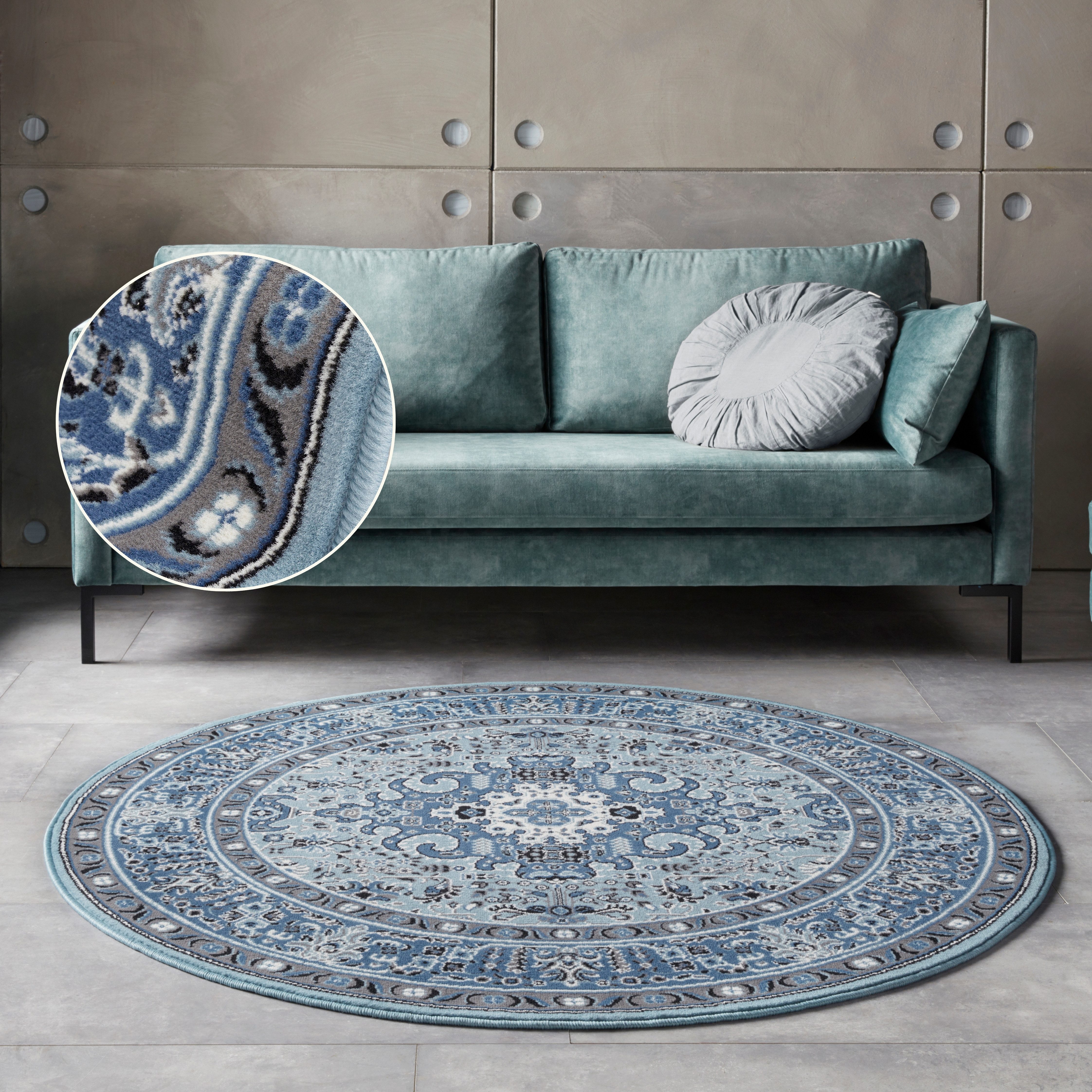 HANSE Home Teppich Skazar Isfahan, rund, Höhe: 9 mm, Kurzflor, Orient, Teppich, Vintage, Esszimmer, Wohnzimmer, Flur